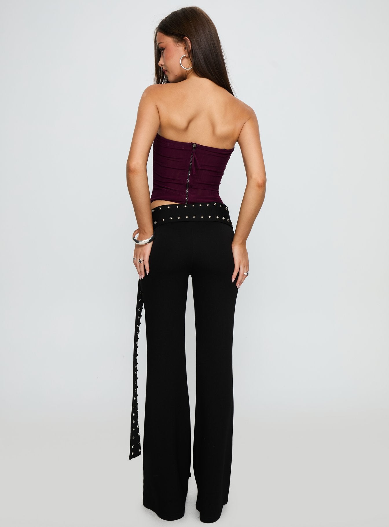 Nikolia Studded Wrap Belt Pants Black - Image 5