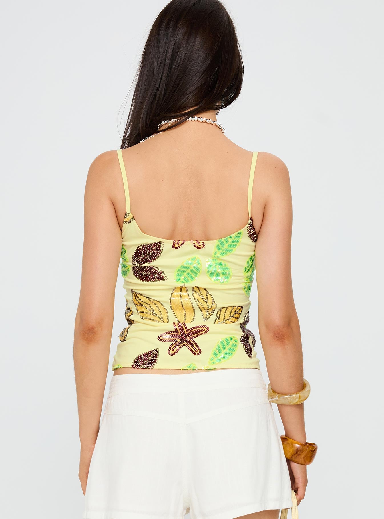 Lunavia Sequin Cami Top Lemon - Image 5