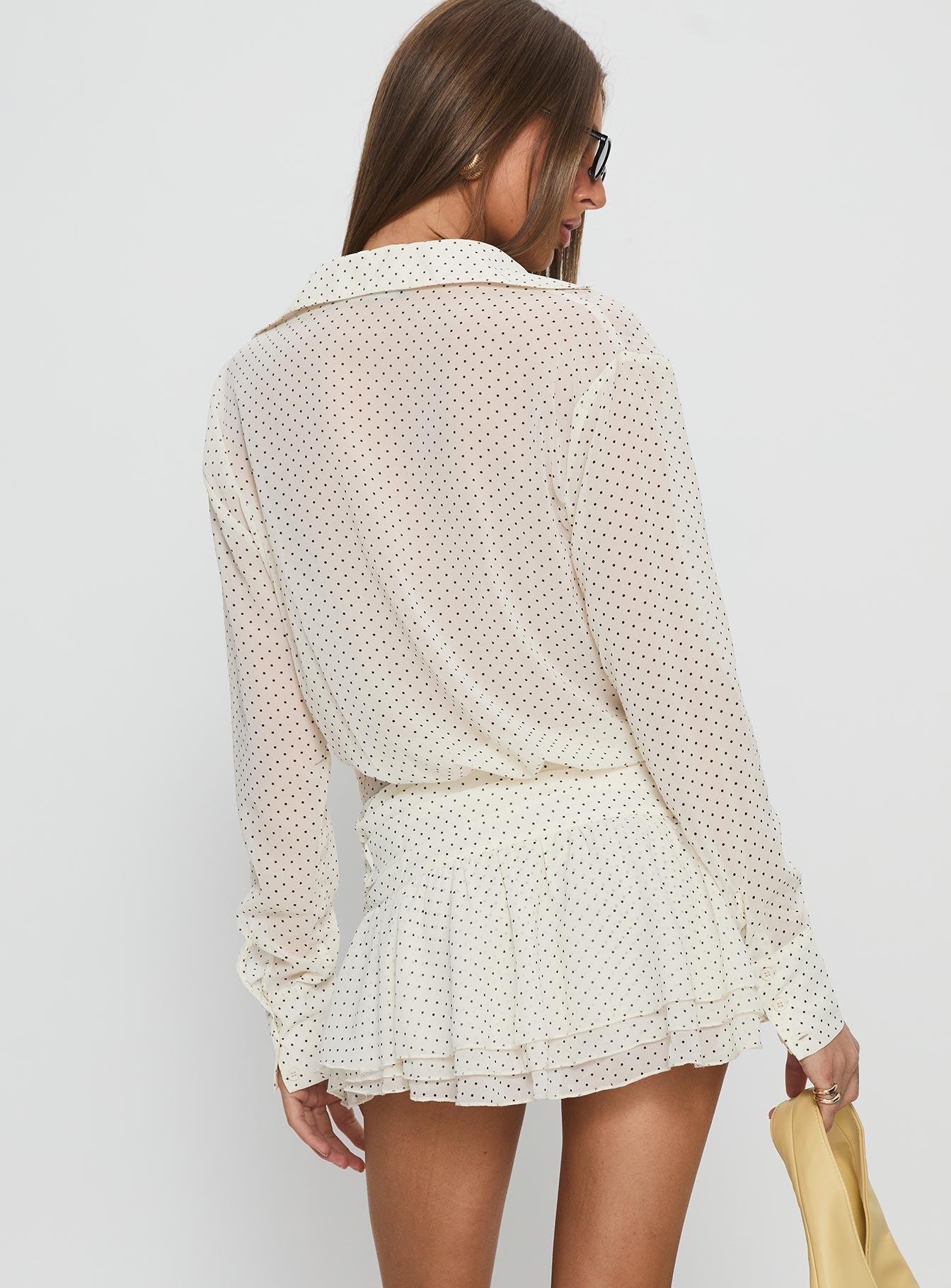 Girls Girls Girls Long Sleeve Mini Dress Porcelain Polka - Image 5