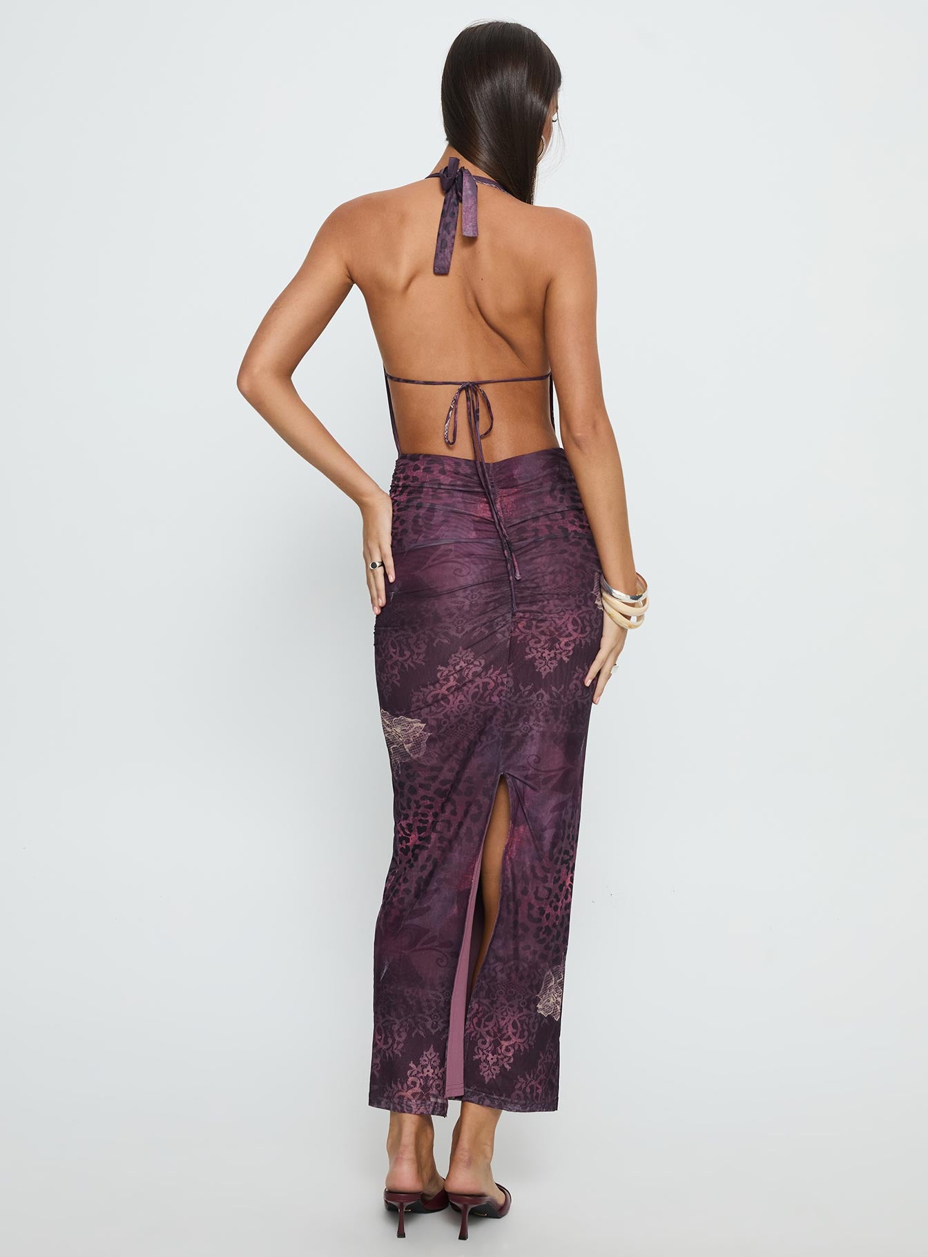Manaia Cowl Halter Neck Maxi Dress Multi - Image 5