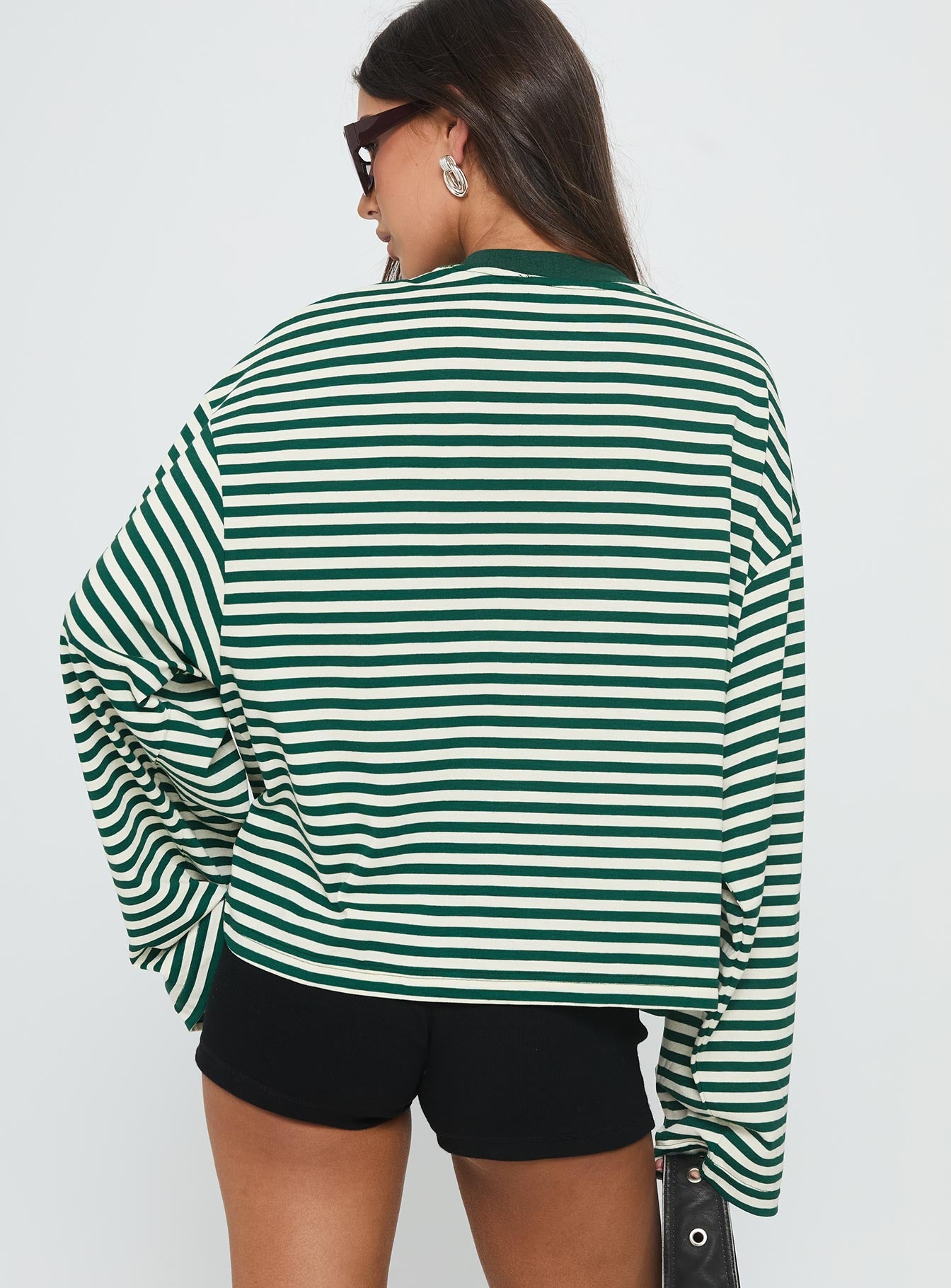 Bloom Long Sleeve Top Moss Stripe - Image 5