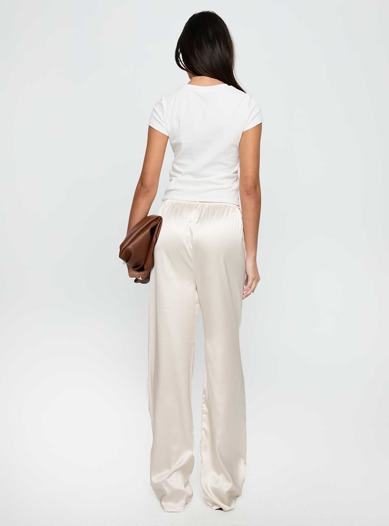 Soulstar Satin Pants Champagne - Image 5