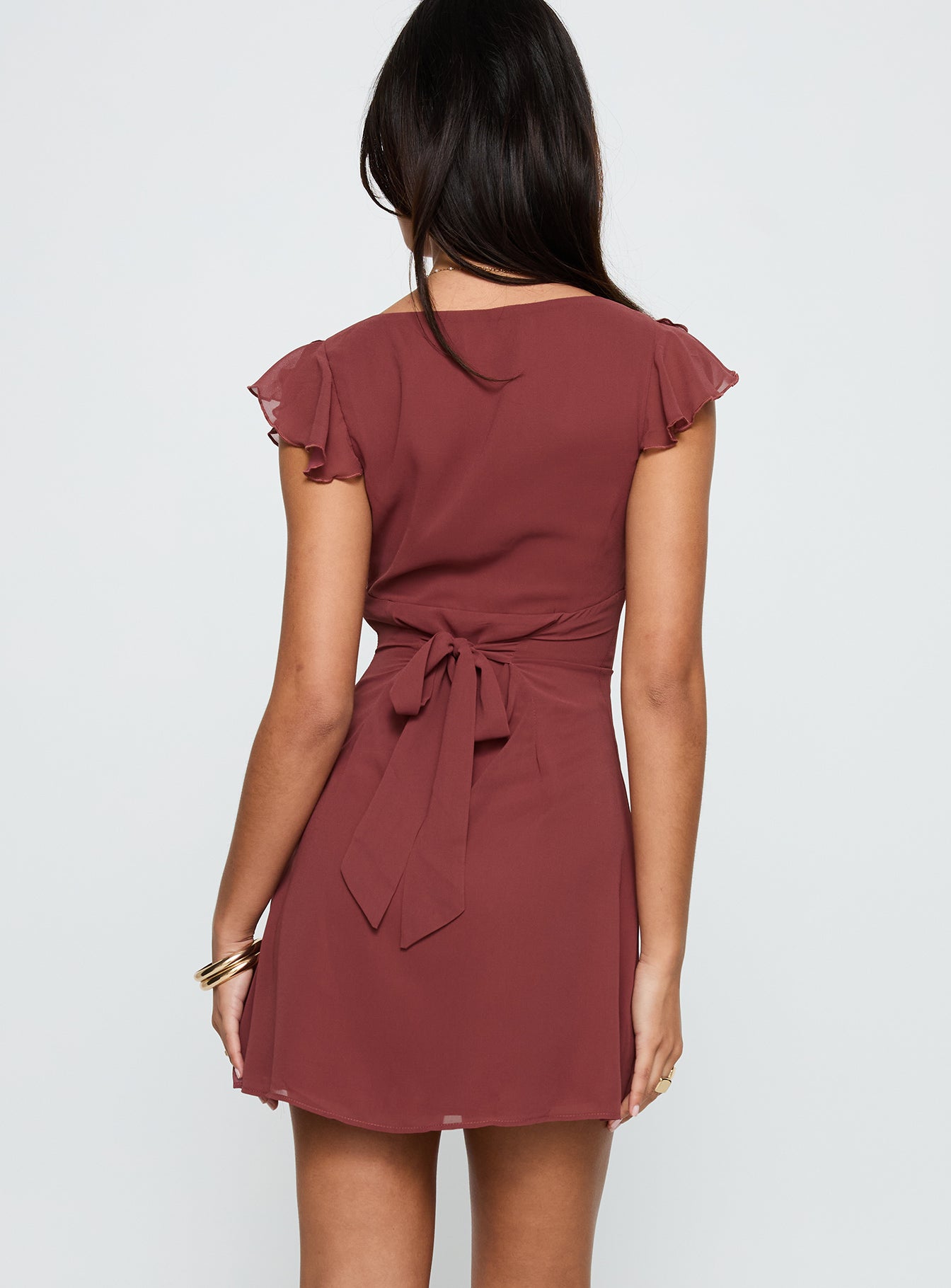 I Guess So Mini Dress Currant - Image 3