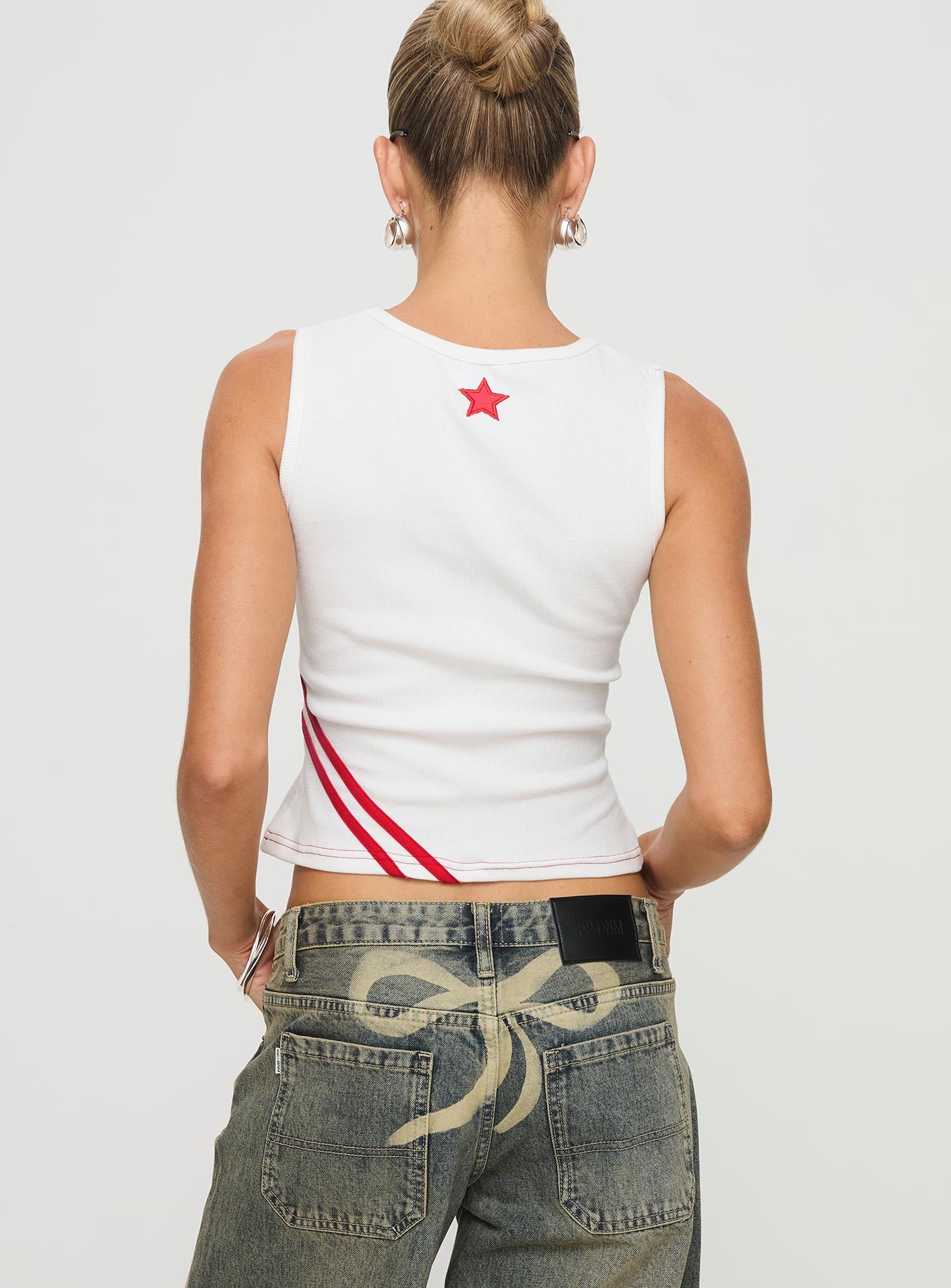 Fast 67 Tank Top White Red - Image 5