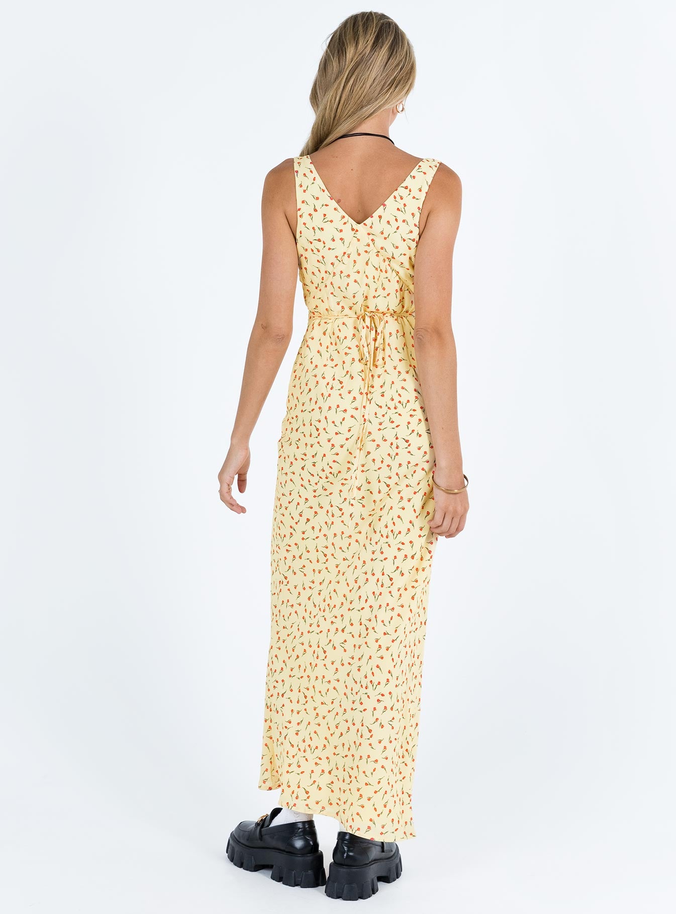 Nellie Maxi Dress Yellow Red Floral - Image 5