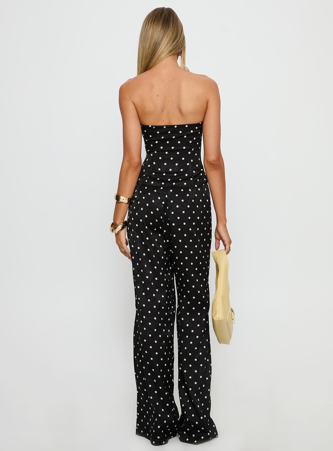 Powdered Sugar Strapless Set Black Polka - Image 5