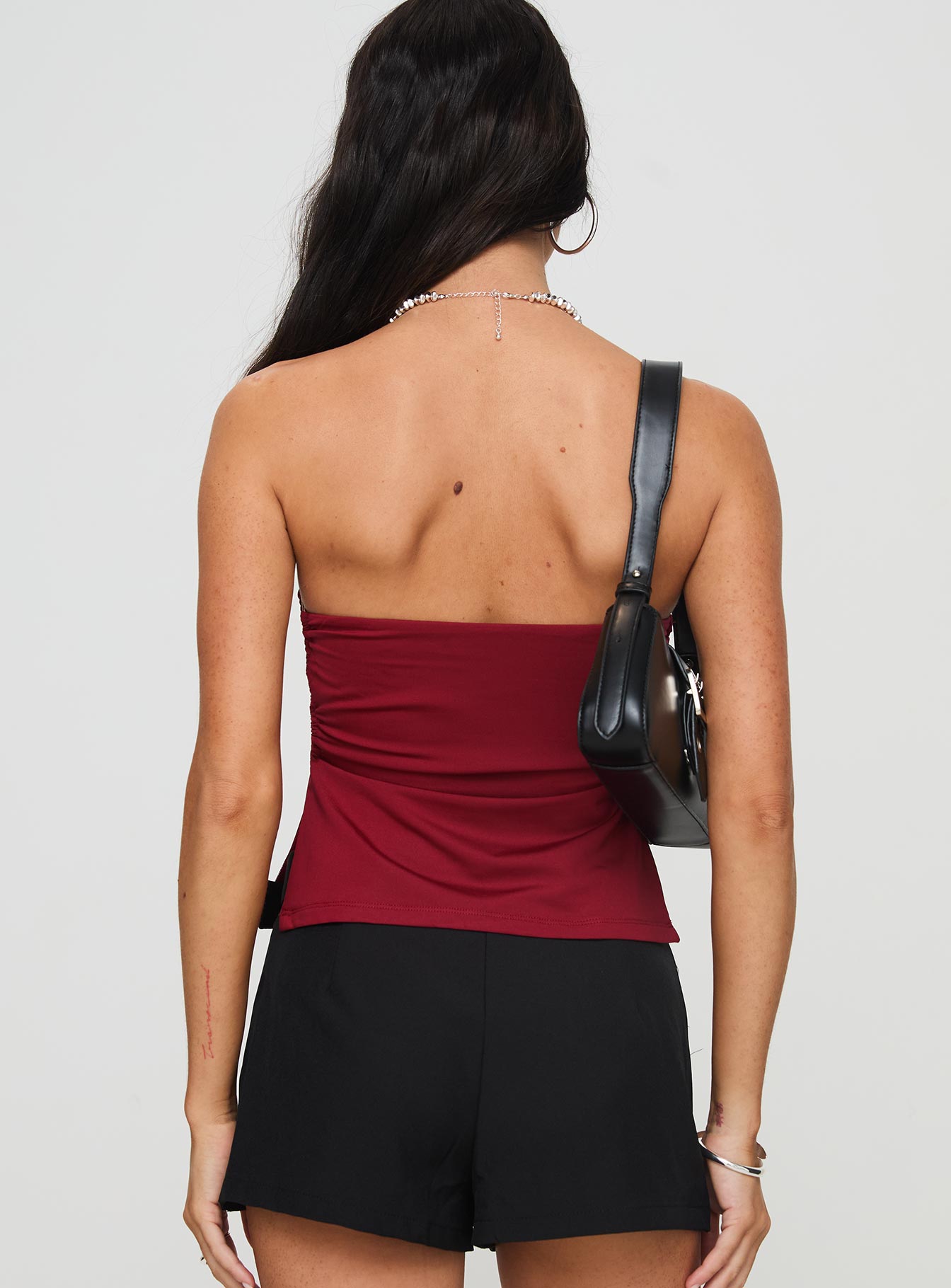 Round The World Strapless Top Burgundy - Image 5