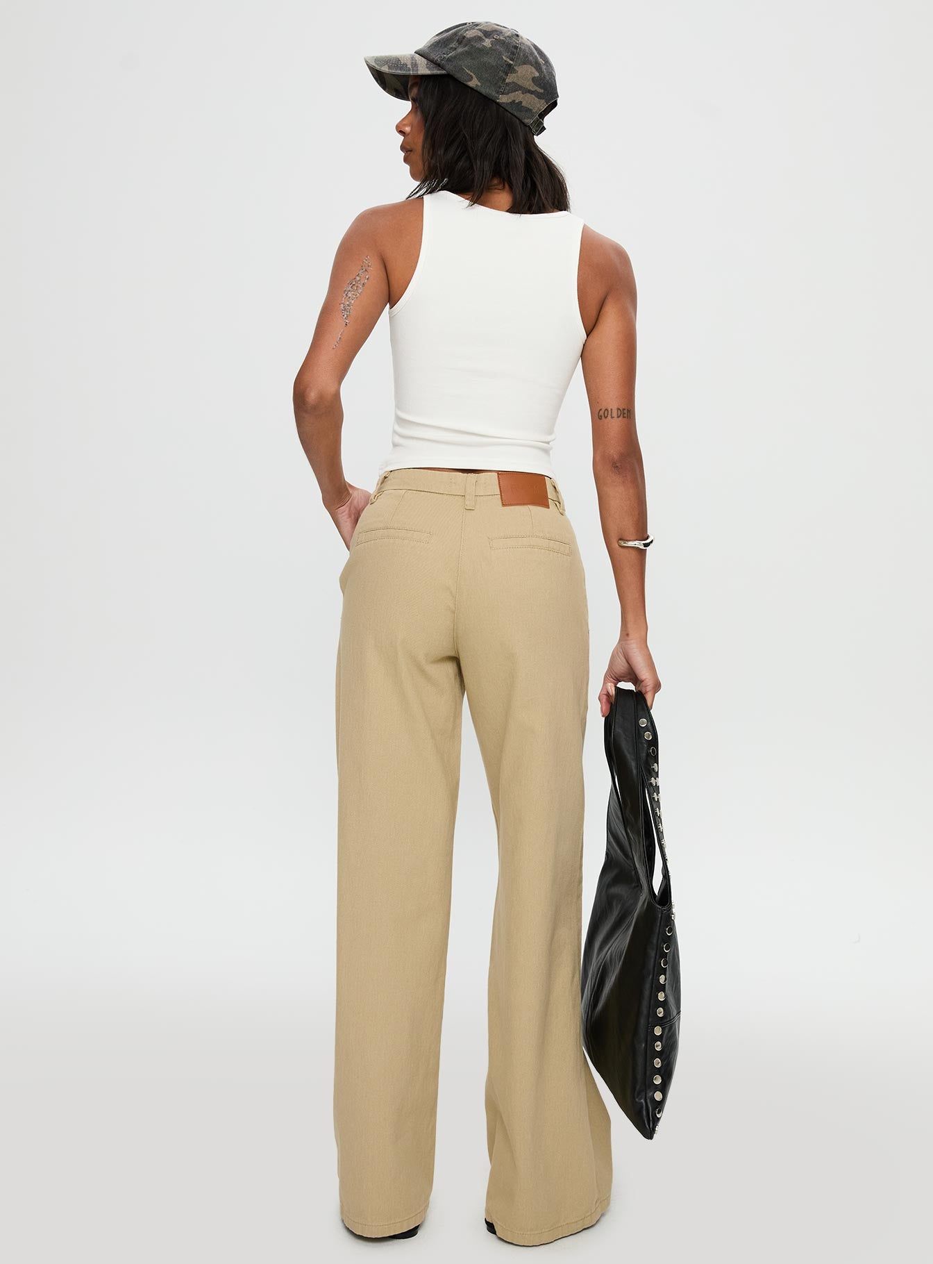 Latitude High Rise Wide Leg Pants Beige - Image 5