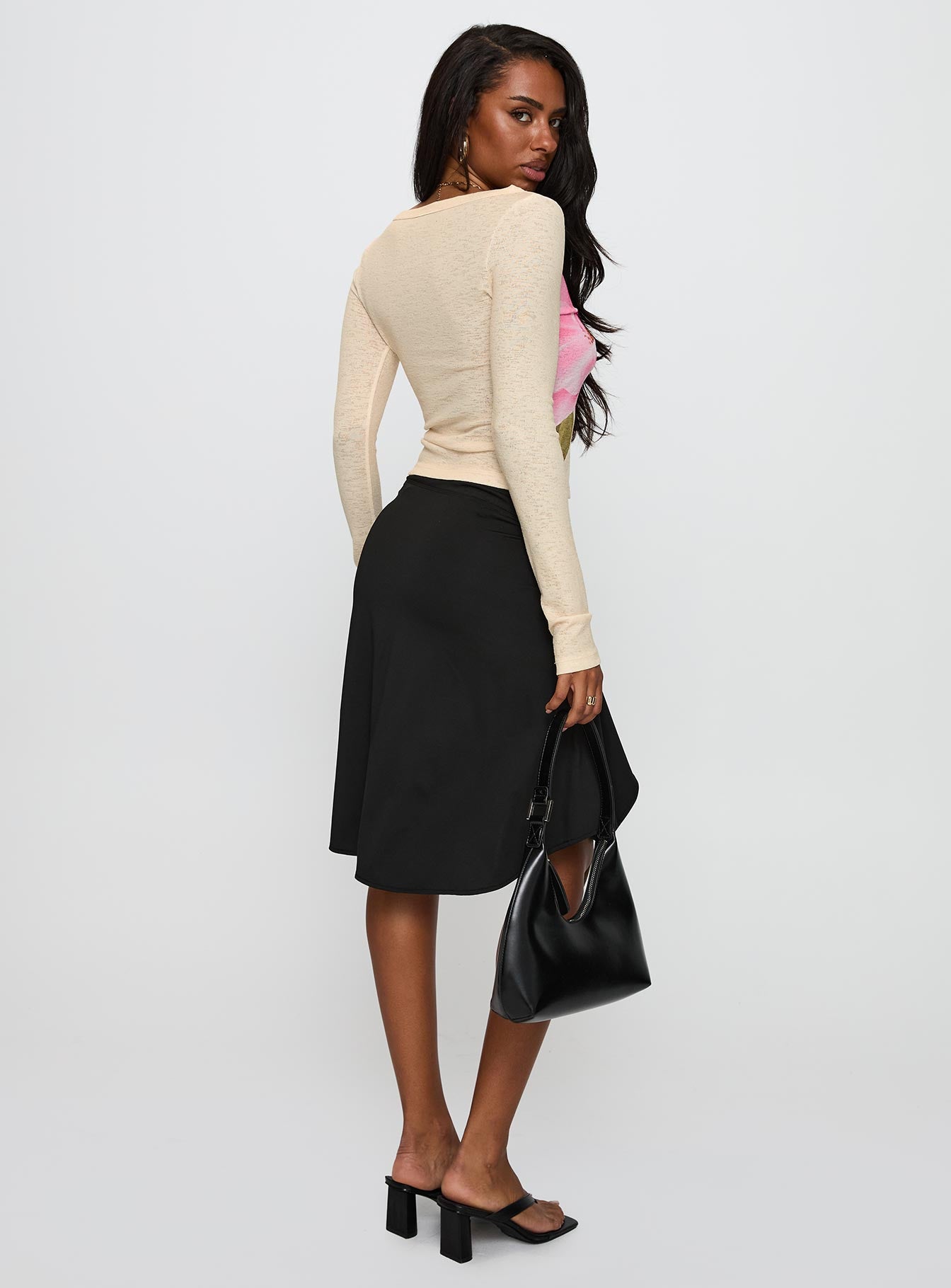 Esmeray Midi Skirt Black - Image 5