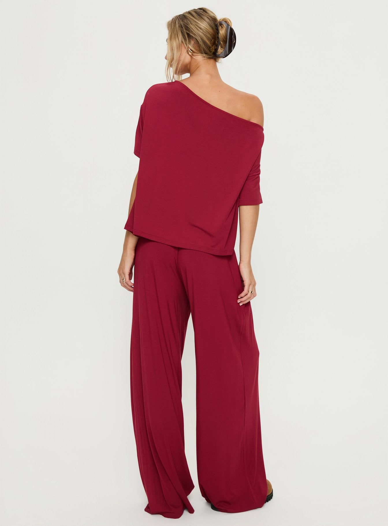 Cozy Hour Sleep Relaxed Pants Red - Image 5
