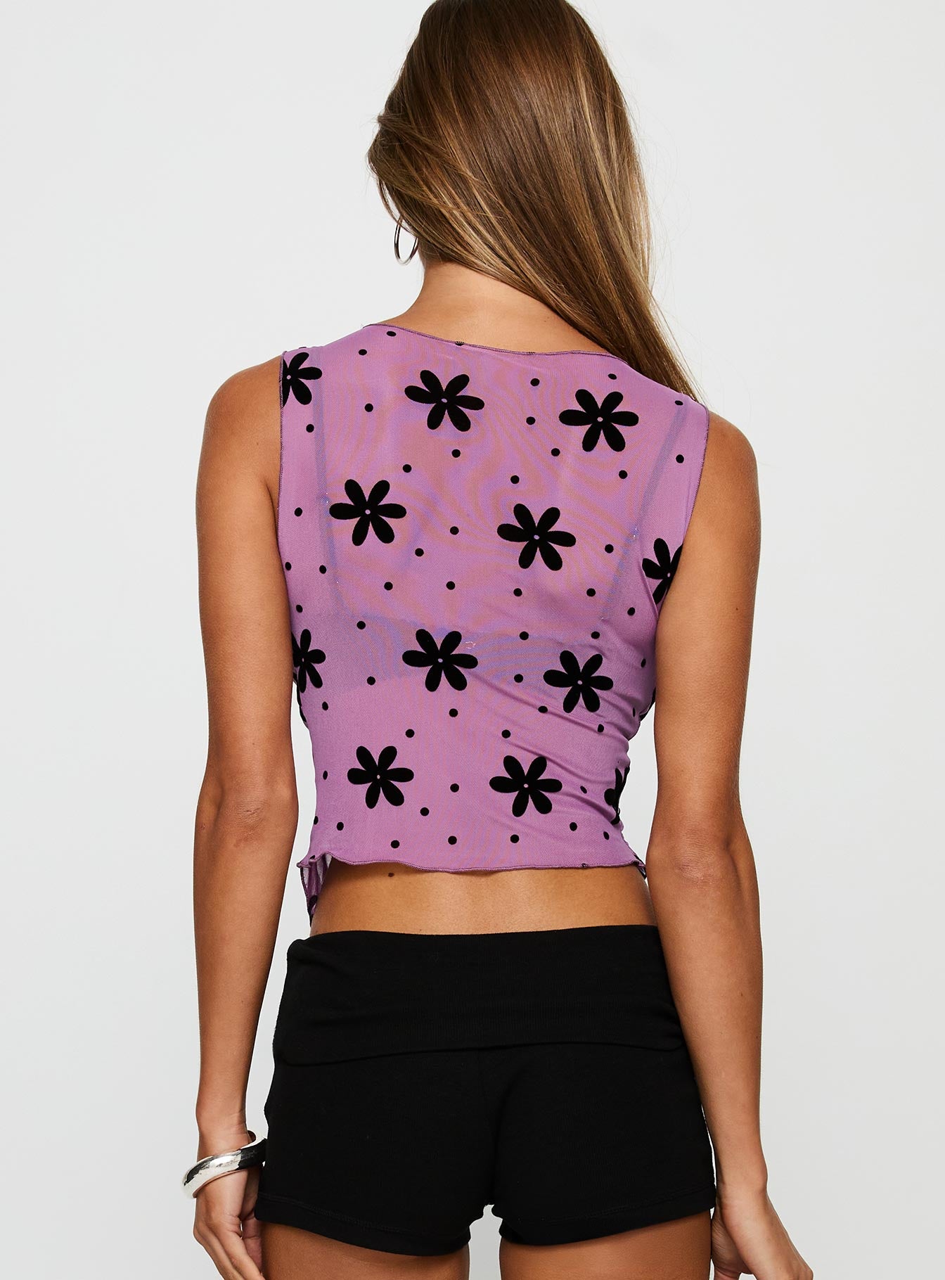 Avelaine Mesh Top Mauve - Image 4