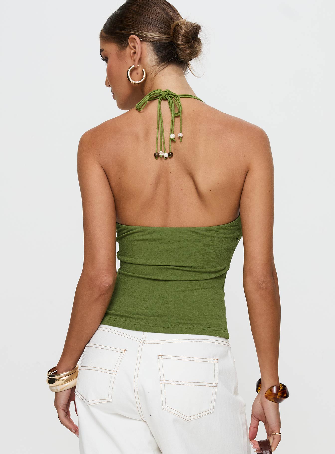 Roller Coaster Bead Detail Top Green - Image 5