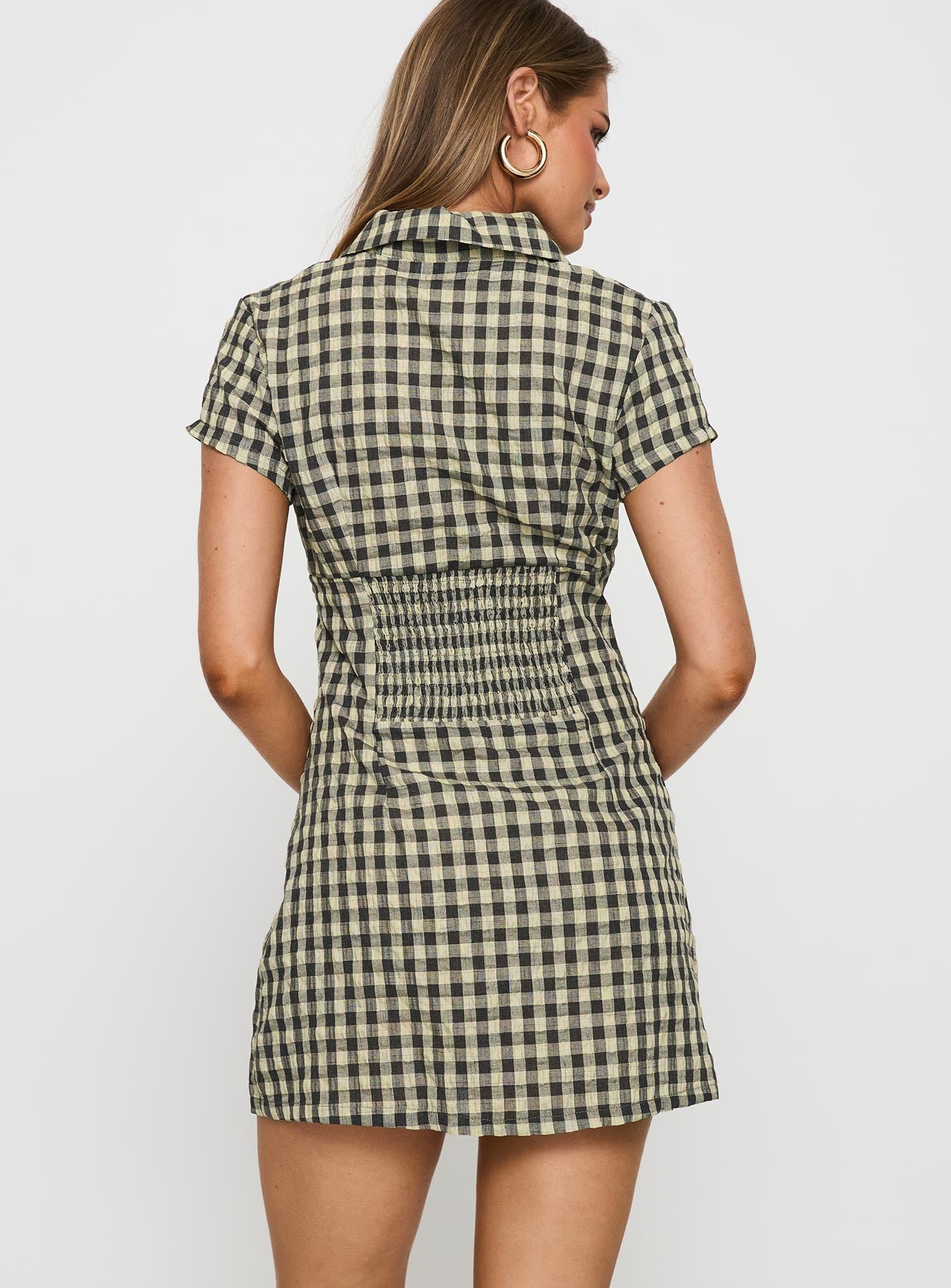 Motley Mini Dress Brown Check - Image 5