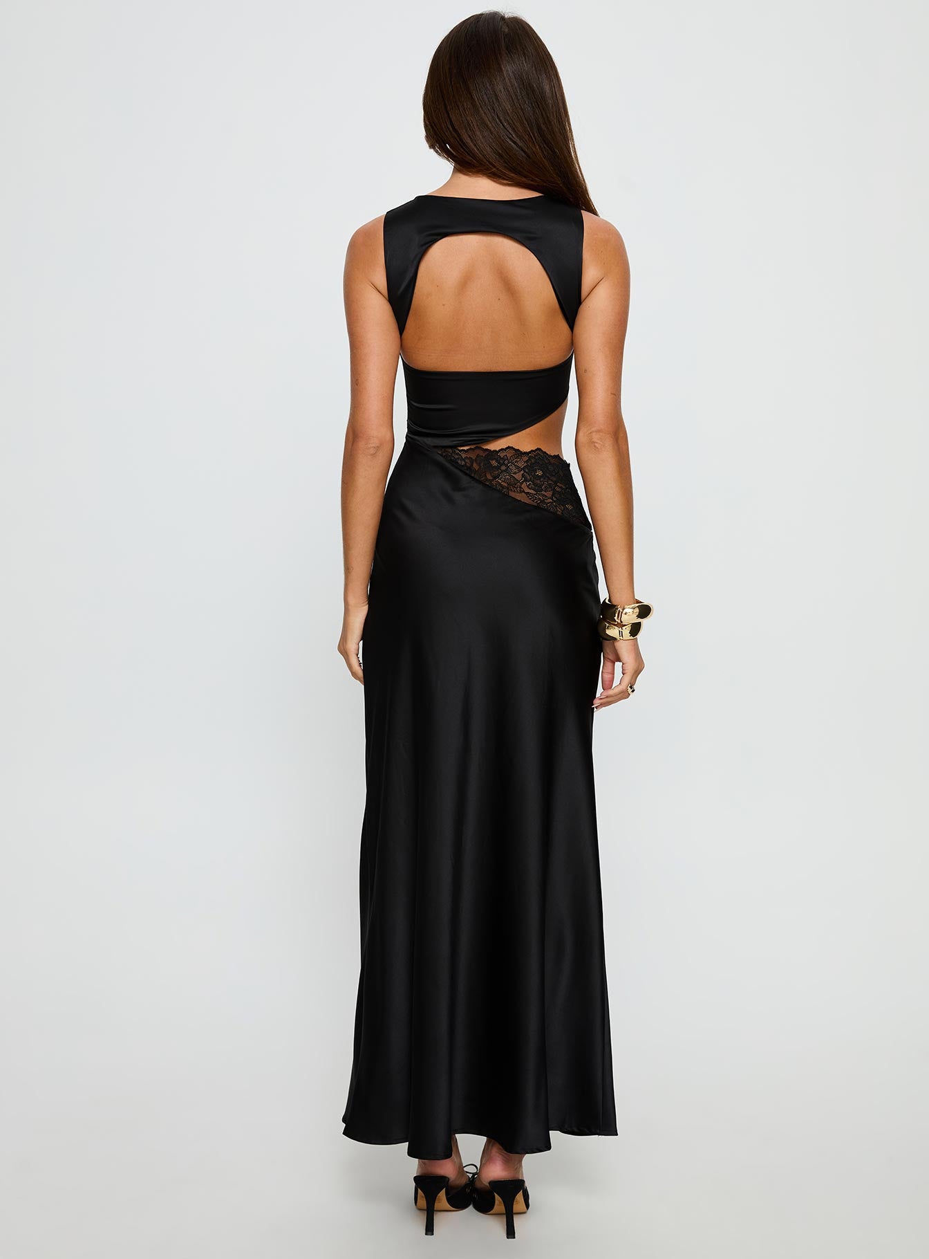 Lareina Cut Out Lace Maxi Dress Black - Image 5
