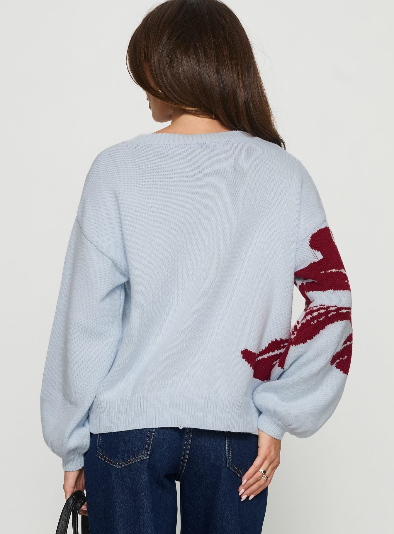 Jalenn Floral Knit Cardigan Blue Red - Image 5