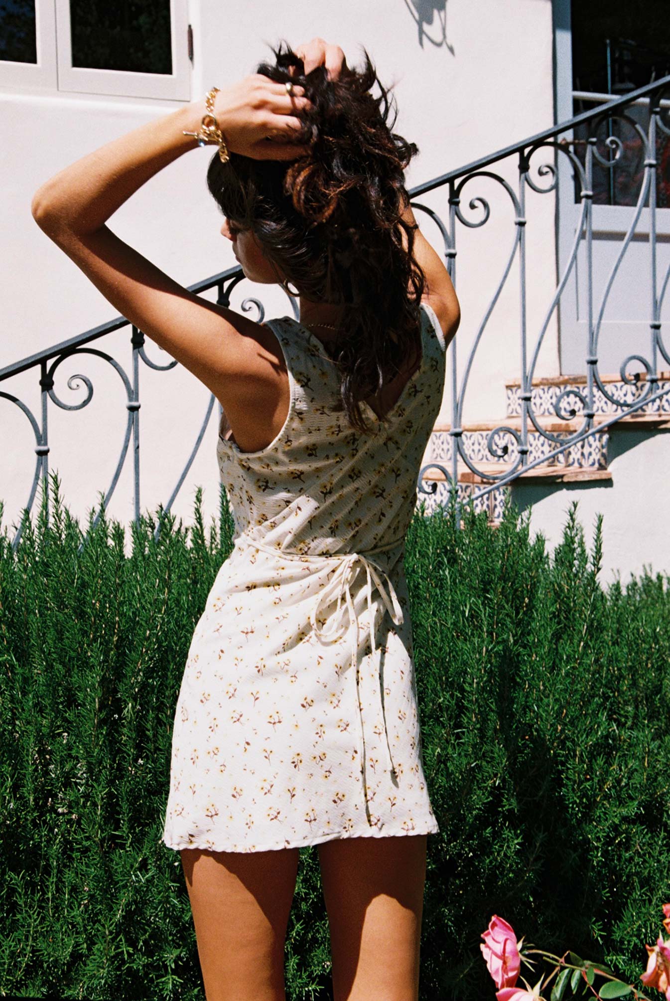 Nellie Mini Dress White Yellow Floral - Image 4