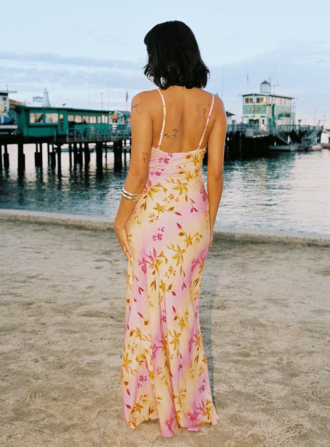 Lauraline Maxi Dress Pink Floral - Image 4