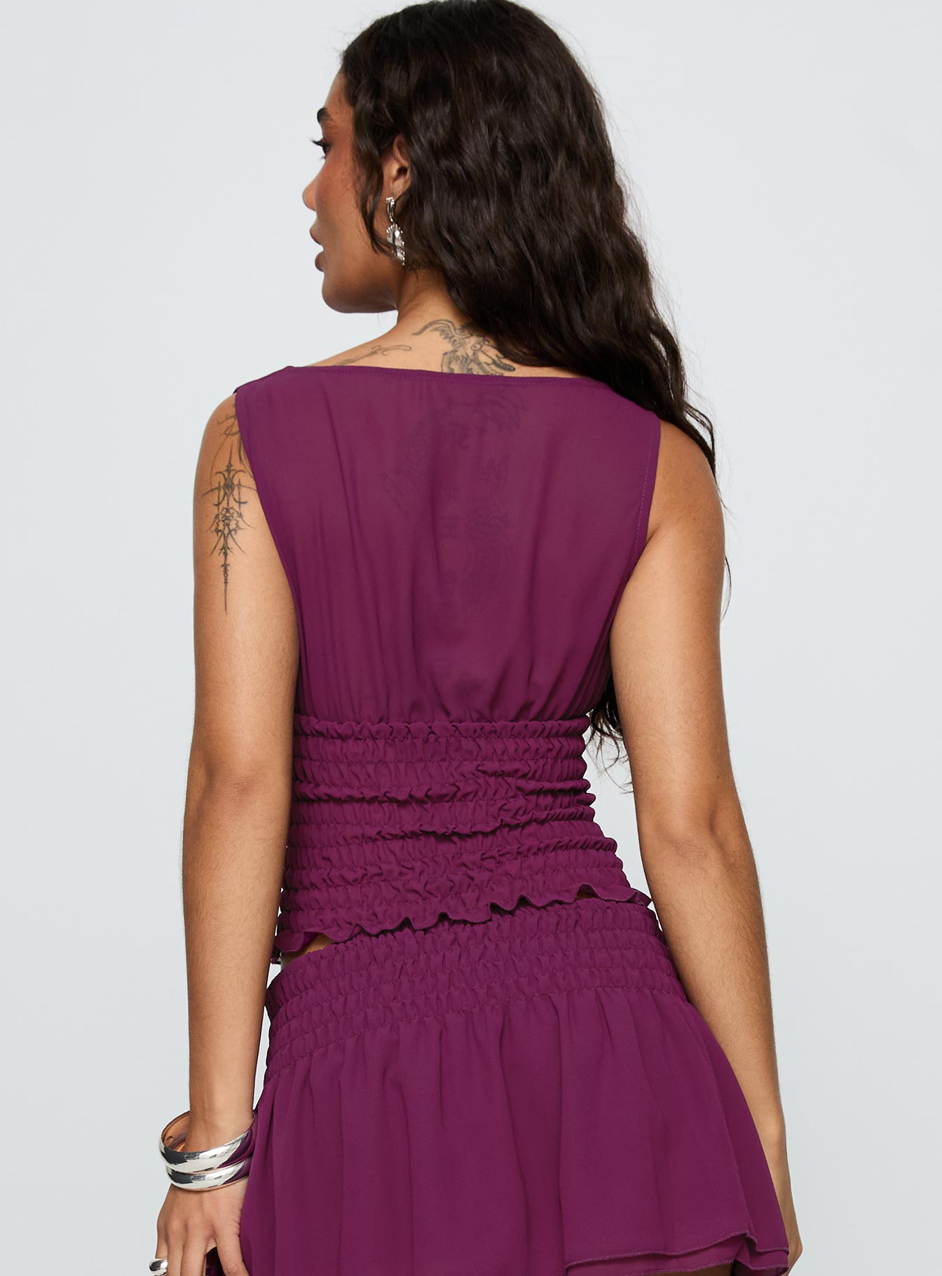 I Belong Shirred Top Wine - Image 5