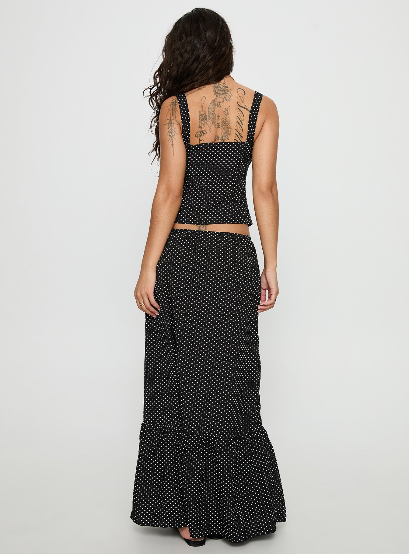Modern Girl Maxi Skirt Black Polka Dot - Image 5