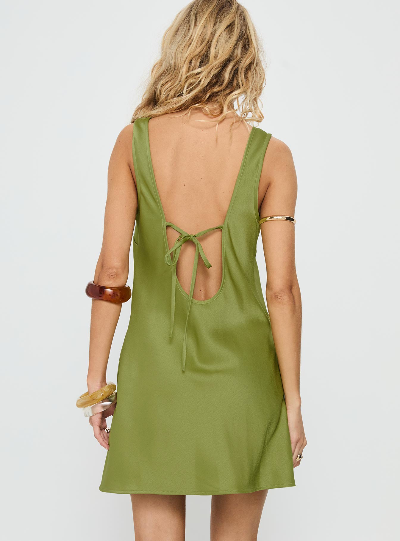 Kalyssia Tie Back Shift Mini Dress Green - Image 5