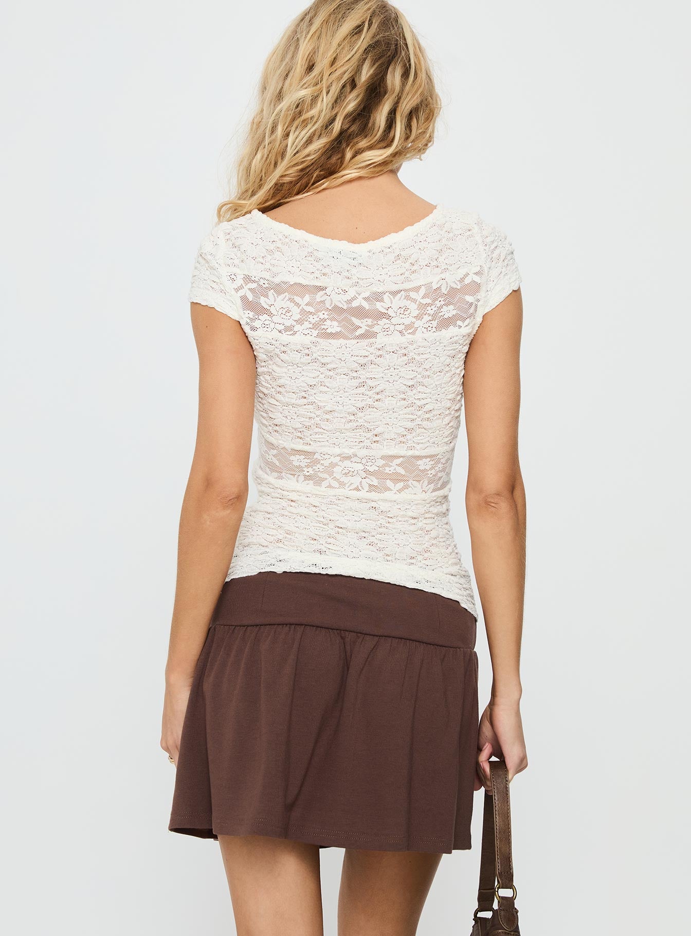 Chevelle Jersey Mini Skirt Chocolate - Image 5