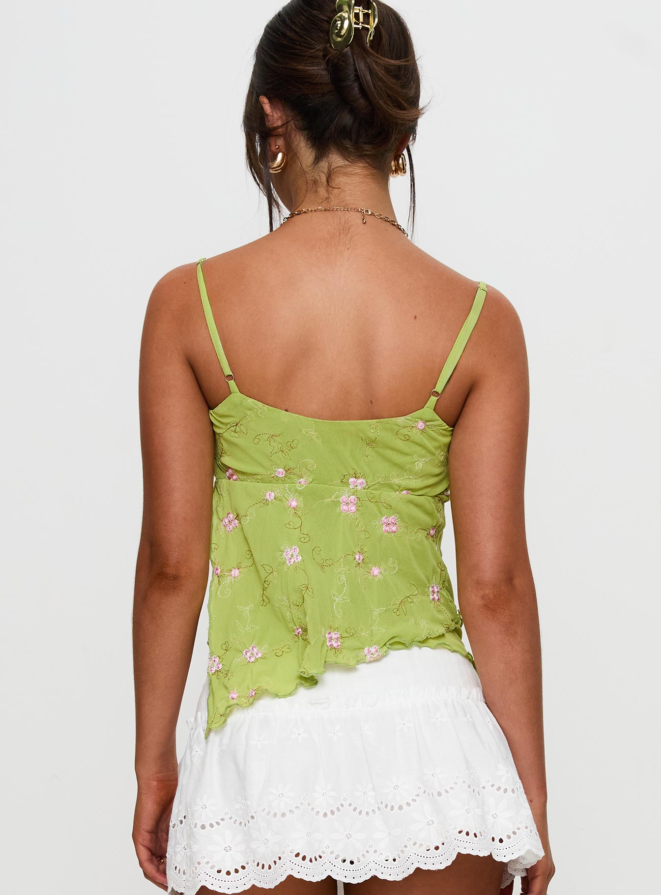 Paislie Mesh Top Sage Green - Image 5