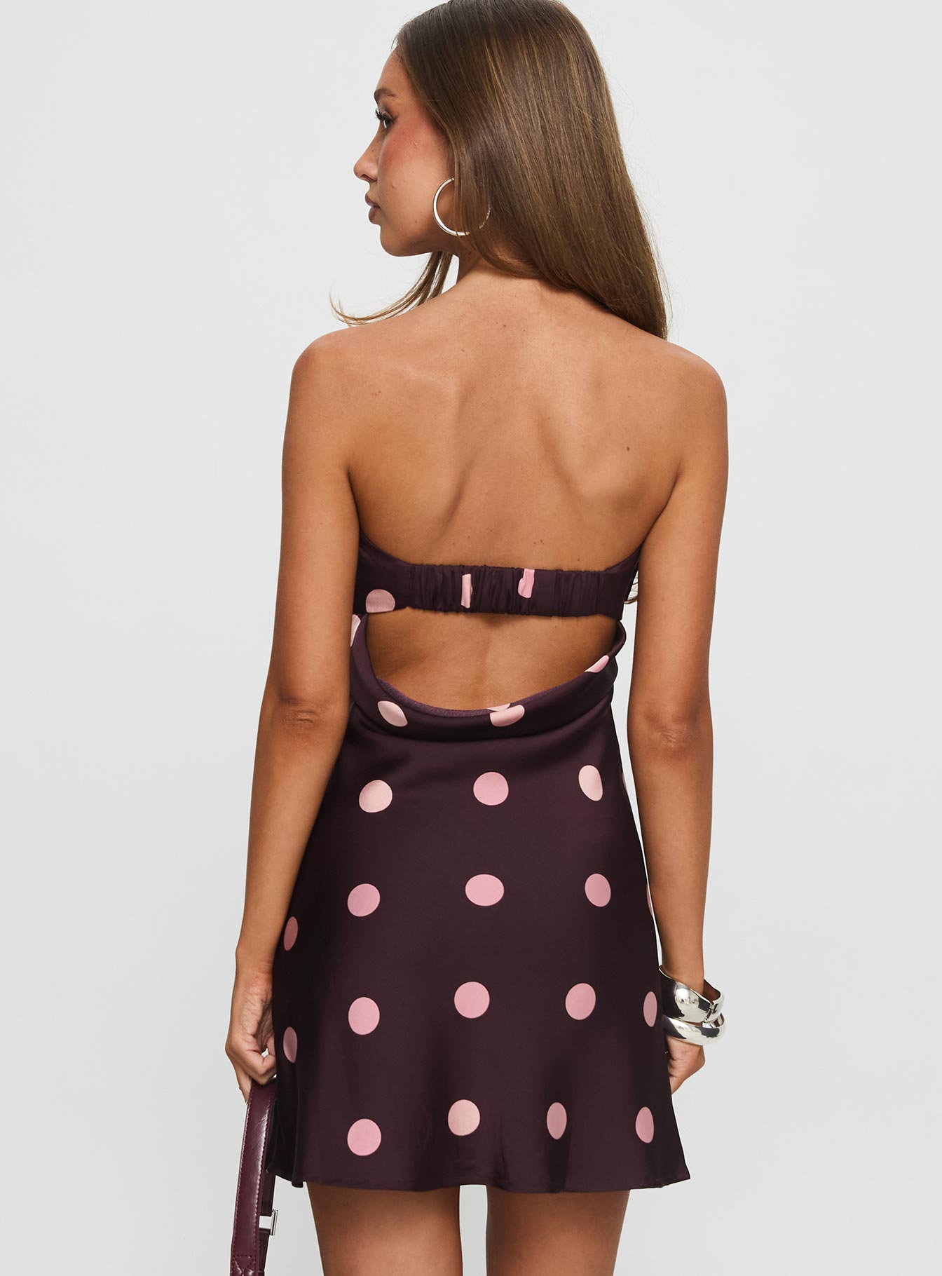 Phillipa Mini Dress Plum Pink Polka Dot - Image 5
