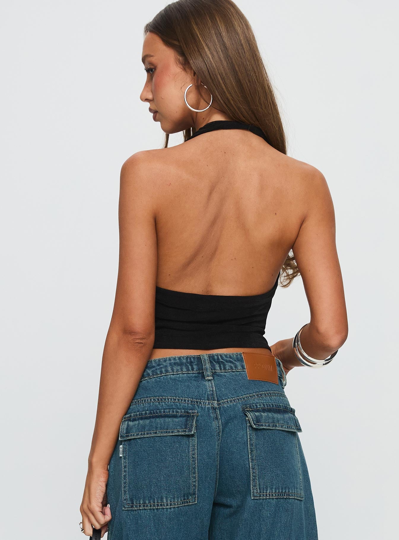Where Were You Cowl Neck Top Black - Image 5