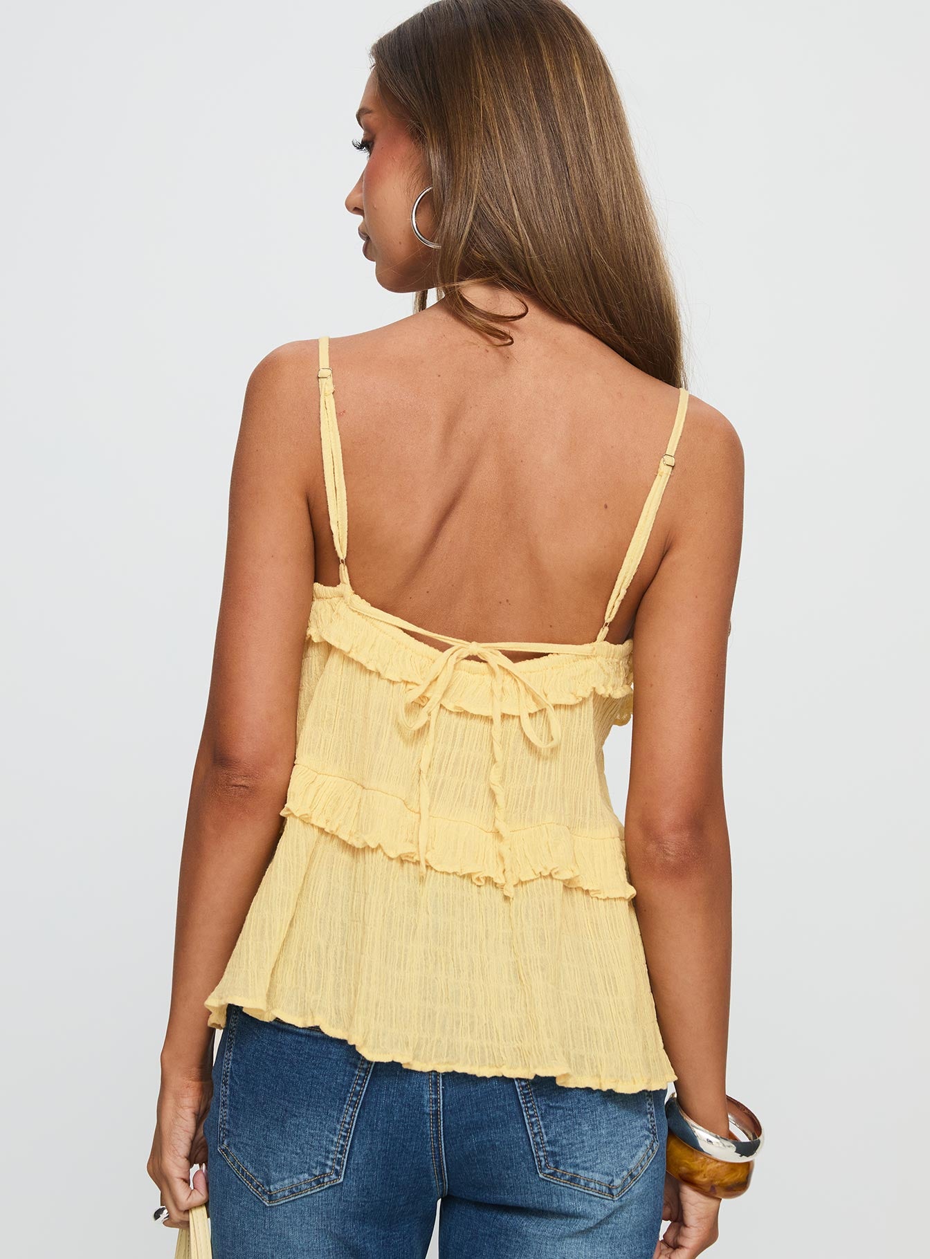 Jorjia Ruffle Cami Top Yellow - Image 5