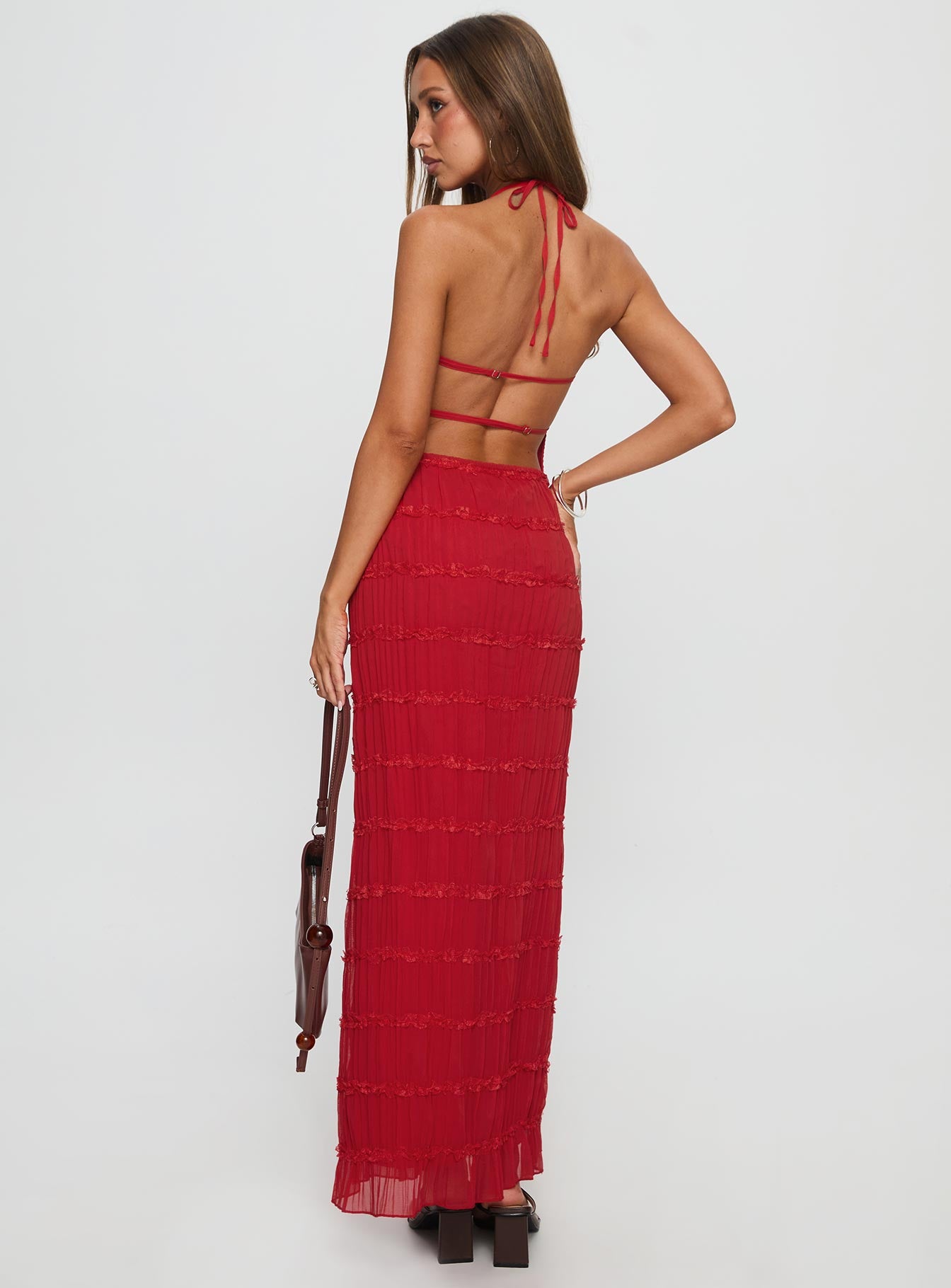 Klarissa Halter Maxi Dress Red - Image 5