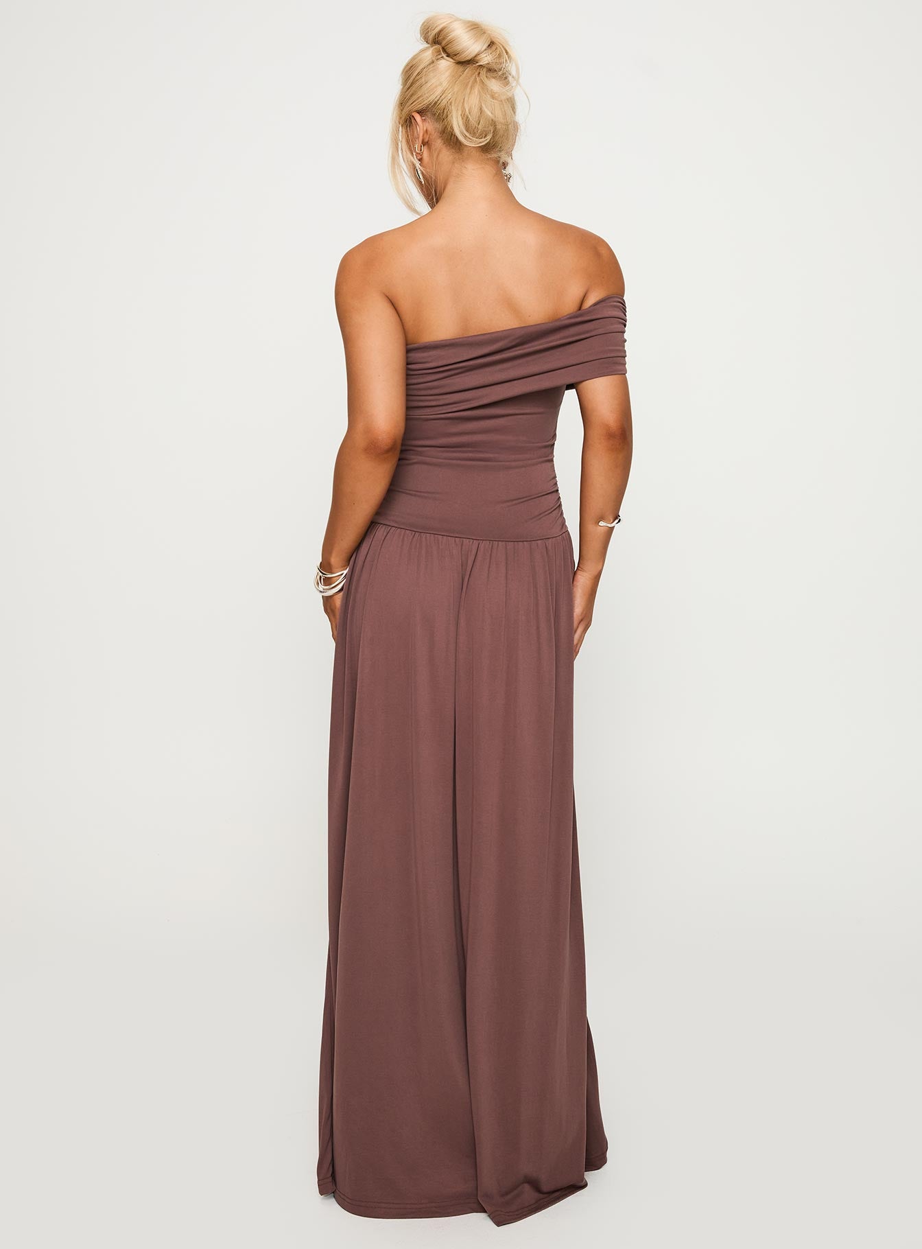 Decadence Strapless Maxi Dress Brown - Image 5
