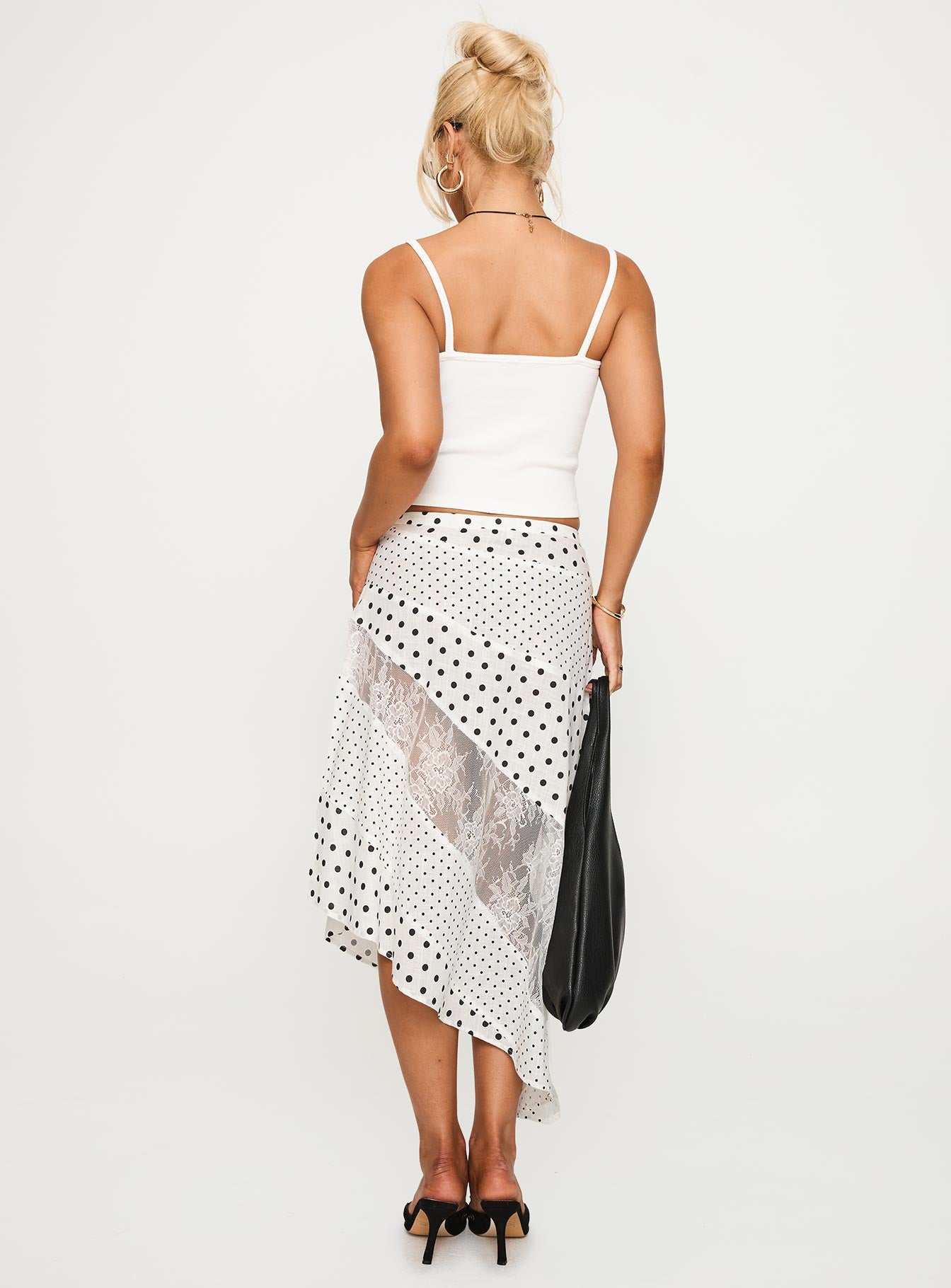 Rennar Maxi Skirt White Polka Dot - Image 5