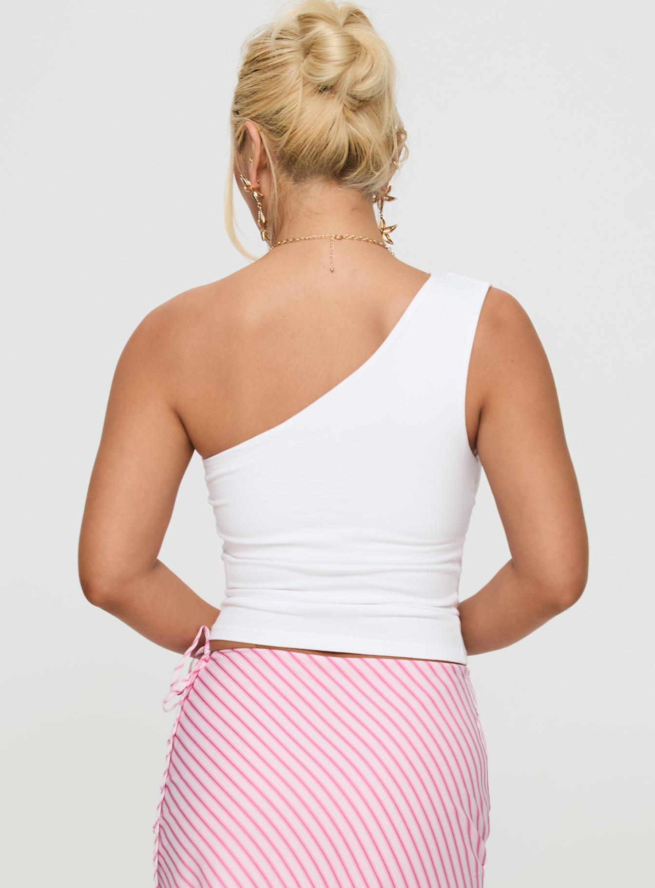Huxlee One Shoulder Top White Floral - Image 5