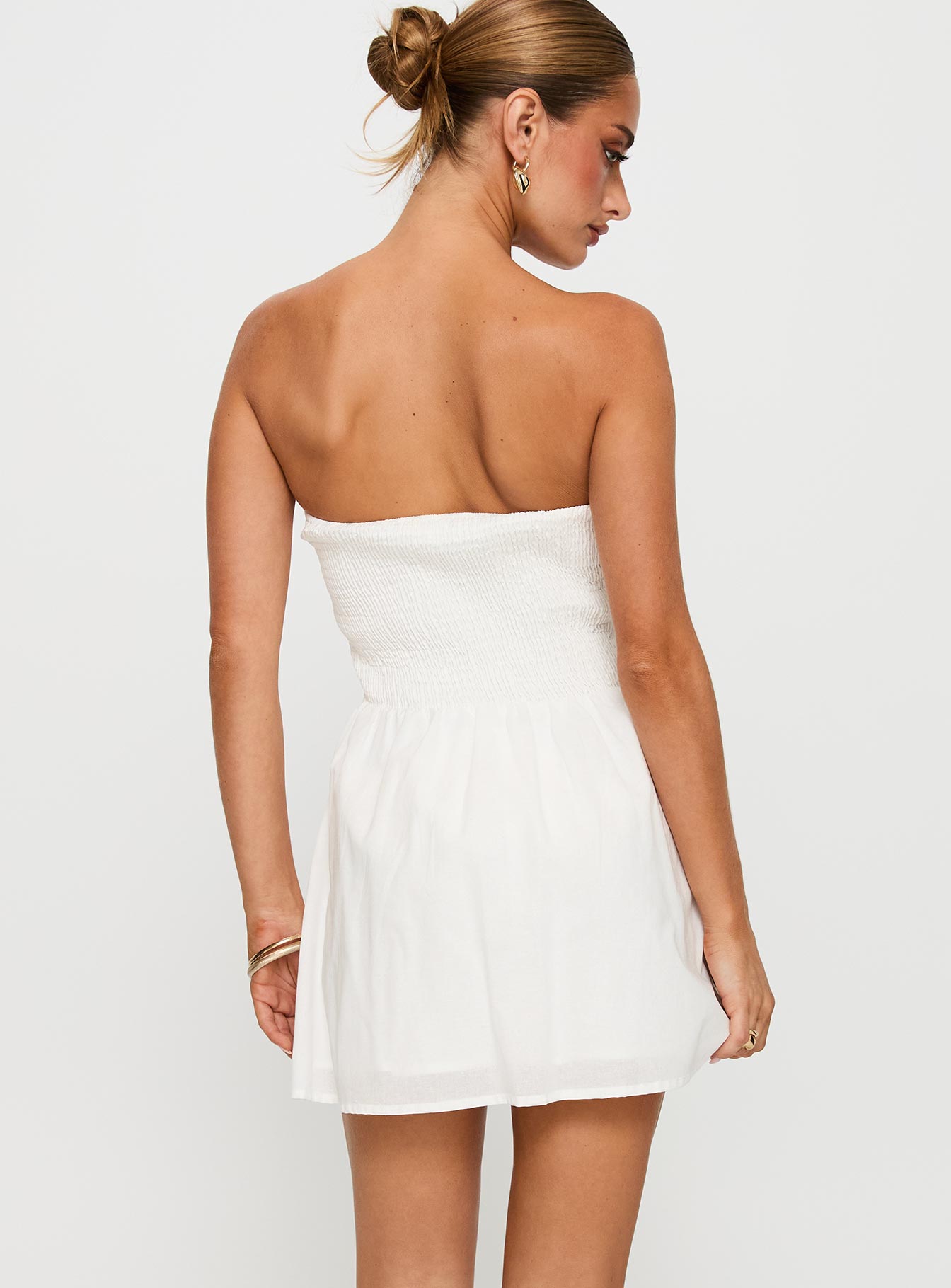 Sybille Strapless Mini Dress White - Image 5