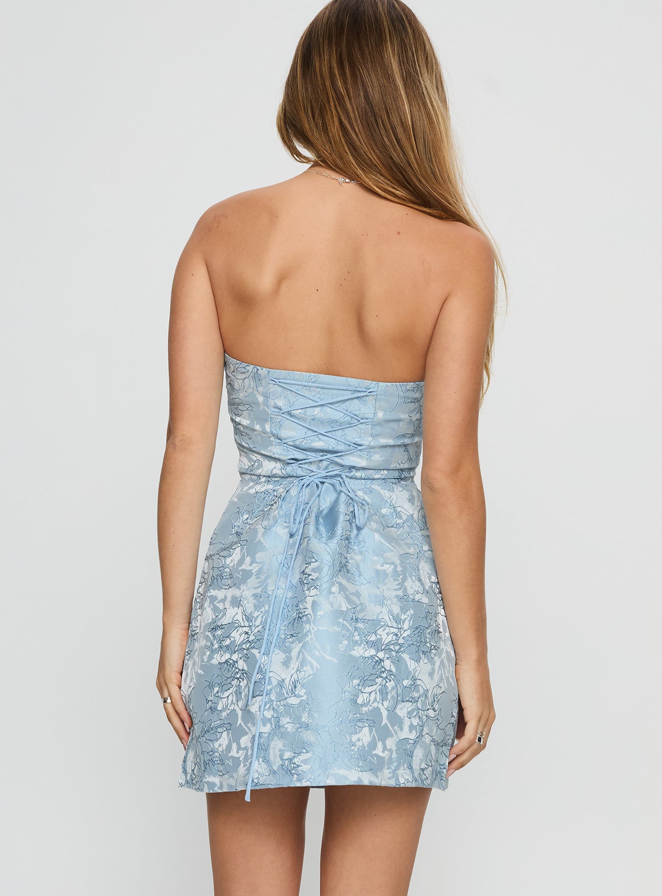 Heaven Sent Strapless Mini Dress Blue - Image 4
