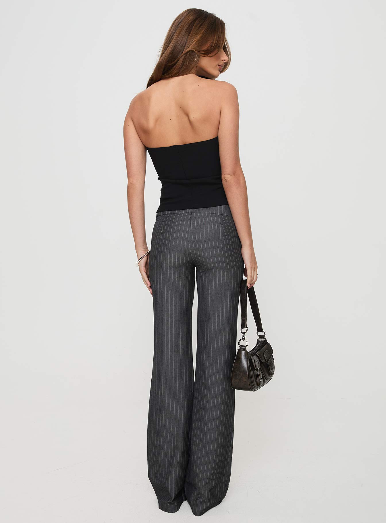 Kinkirk Flared Pants Grey Pinstripe Petite - Image 6