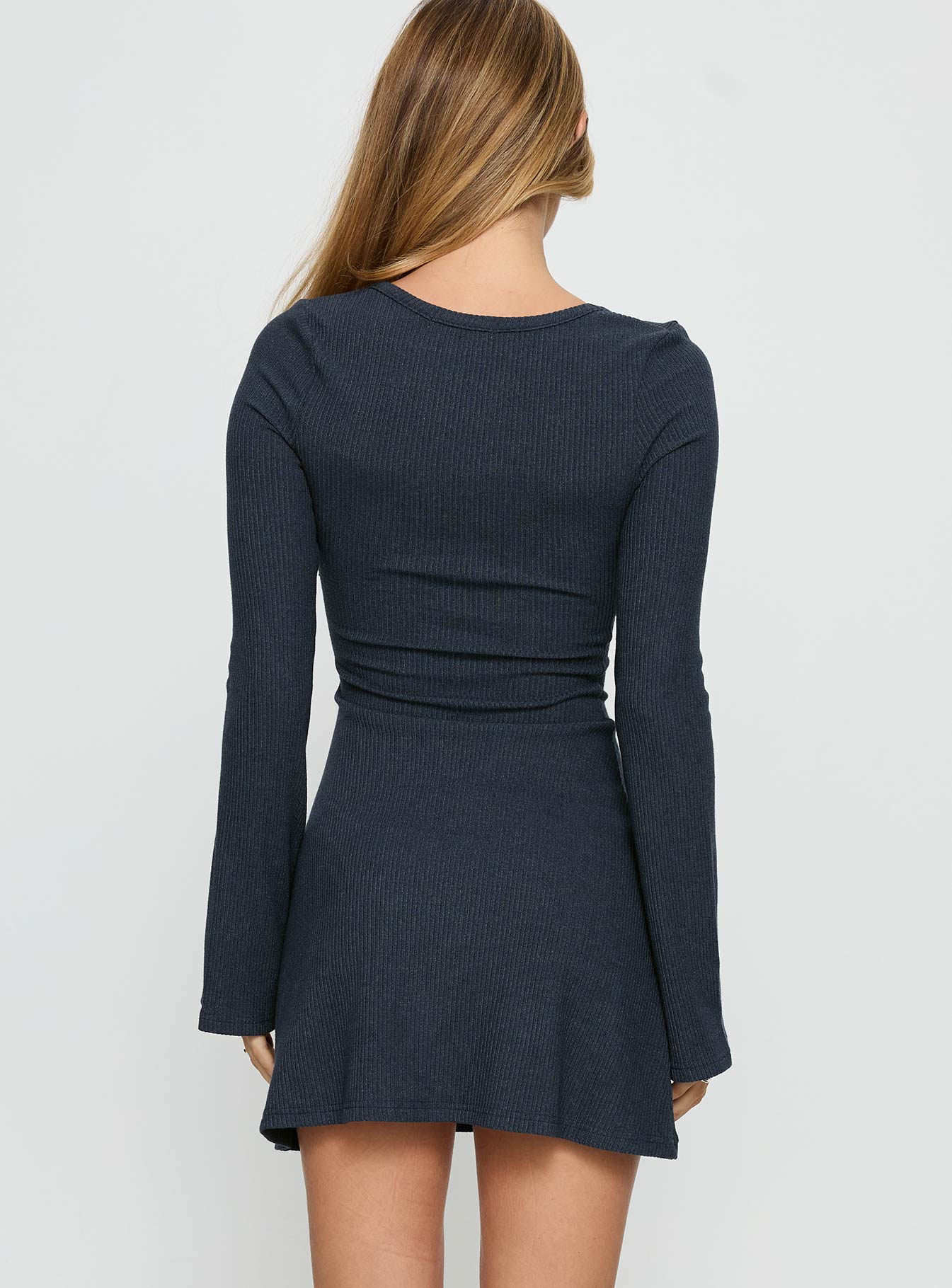 Best Interest Long Sleeve Mini Dress Navy - Image 4