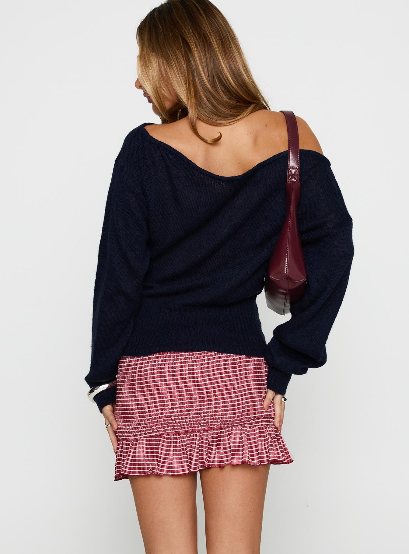 Growing Up Frill Detail Mini Skirt Red Check - Image 4