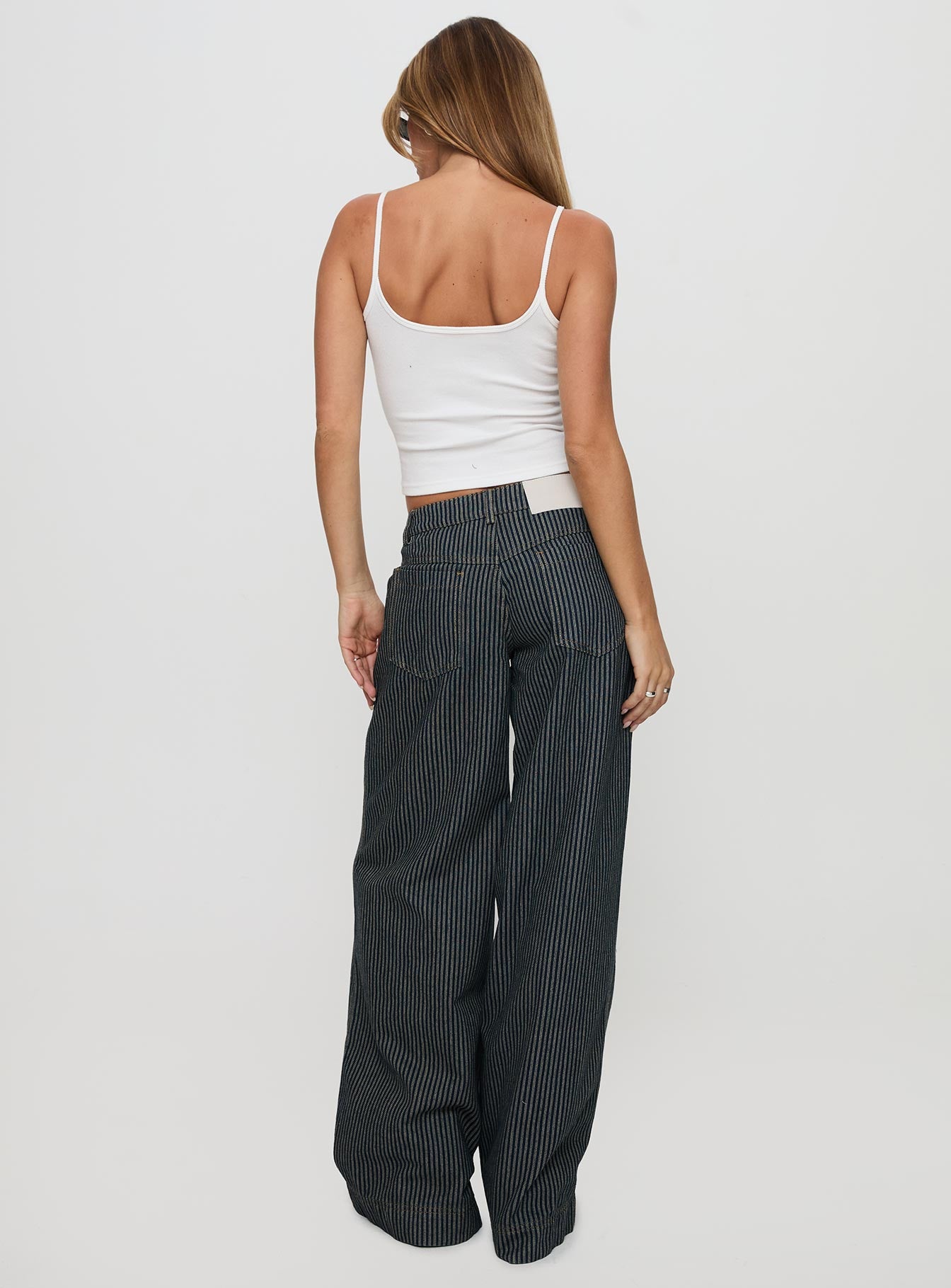 Actually Invested Low Rise Pants Denim Stripe - Image 6