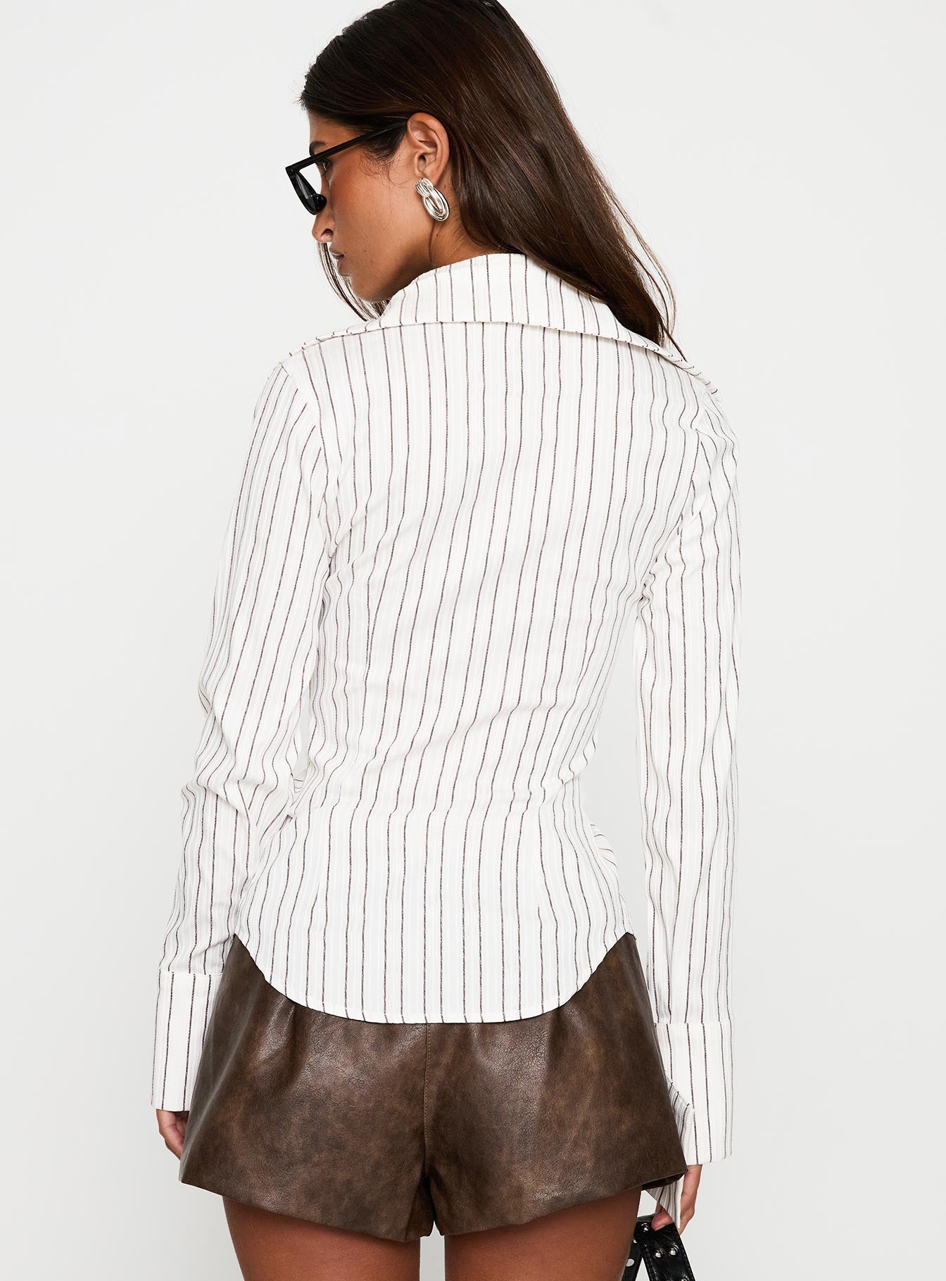 Madlin Long Sleeve Top Beige Stripe - Image 5