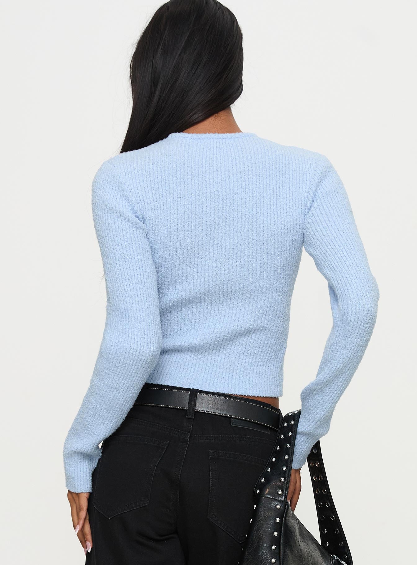 Suzu Long Sleeve Knit Top Blue - Image 5
