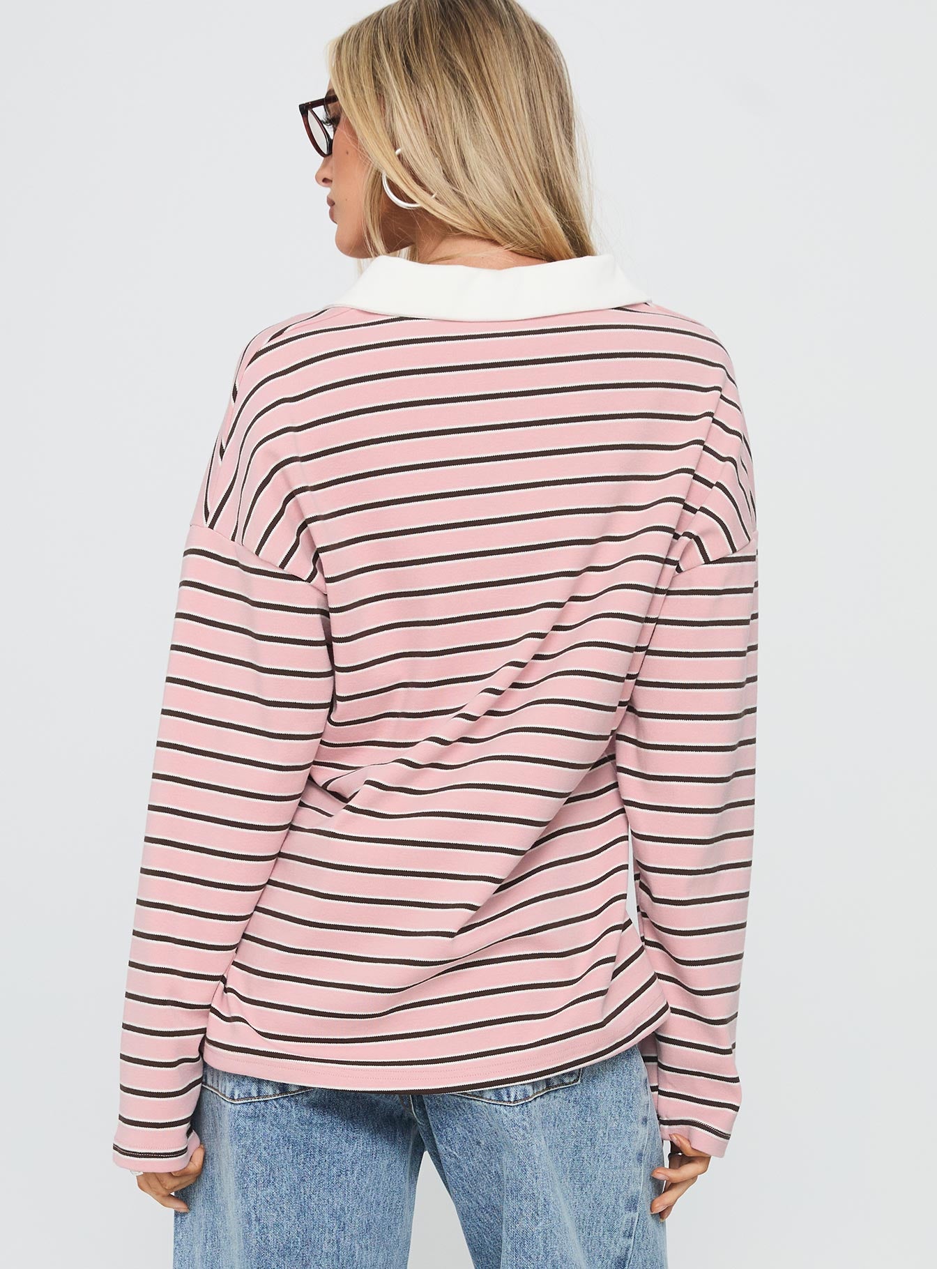 High Regard Collared Jersey Pink Stripe - Image 5