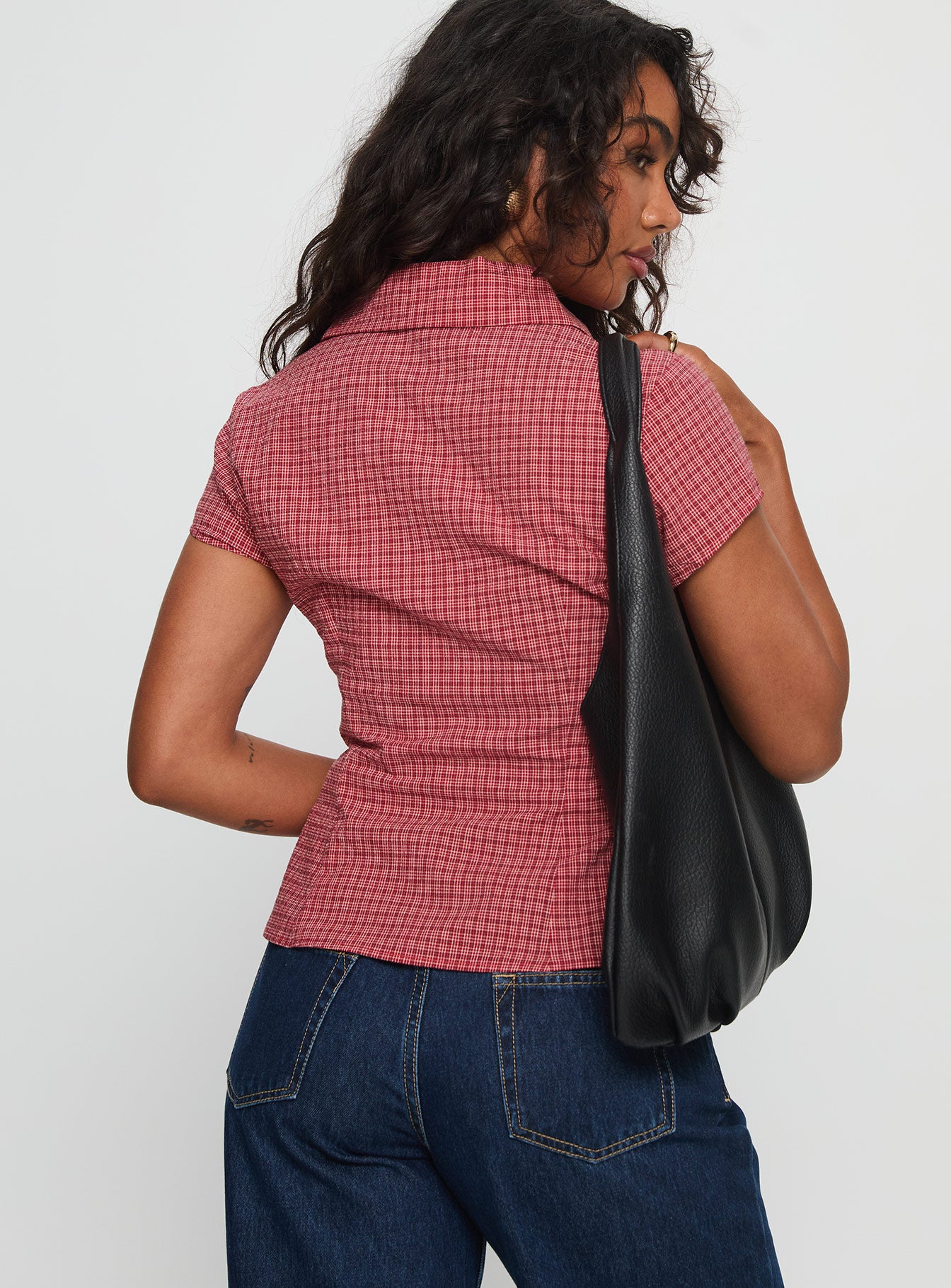 Cottesloe Blouse Top Red Check - Image 5