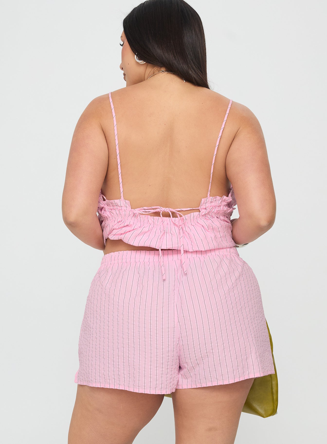 Abigayle Shorts Pink Stripe Curve - Image 5