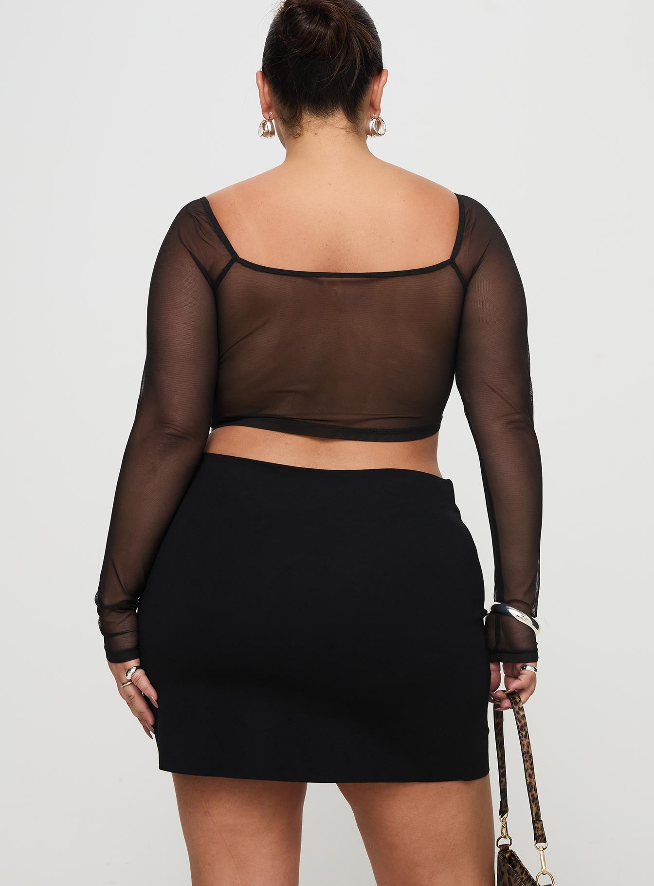Karley Low Waist Mini Skirt Black Curve - Image 5