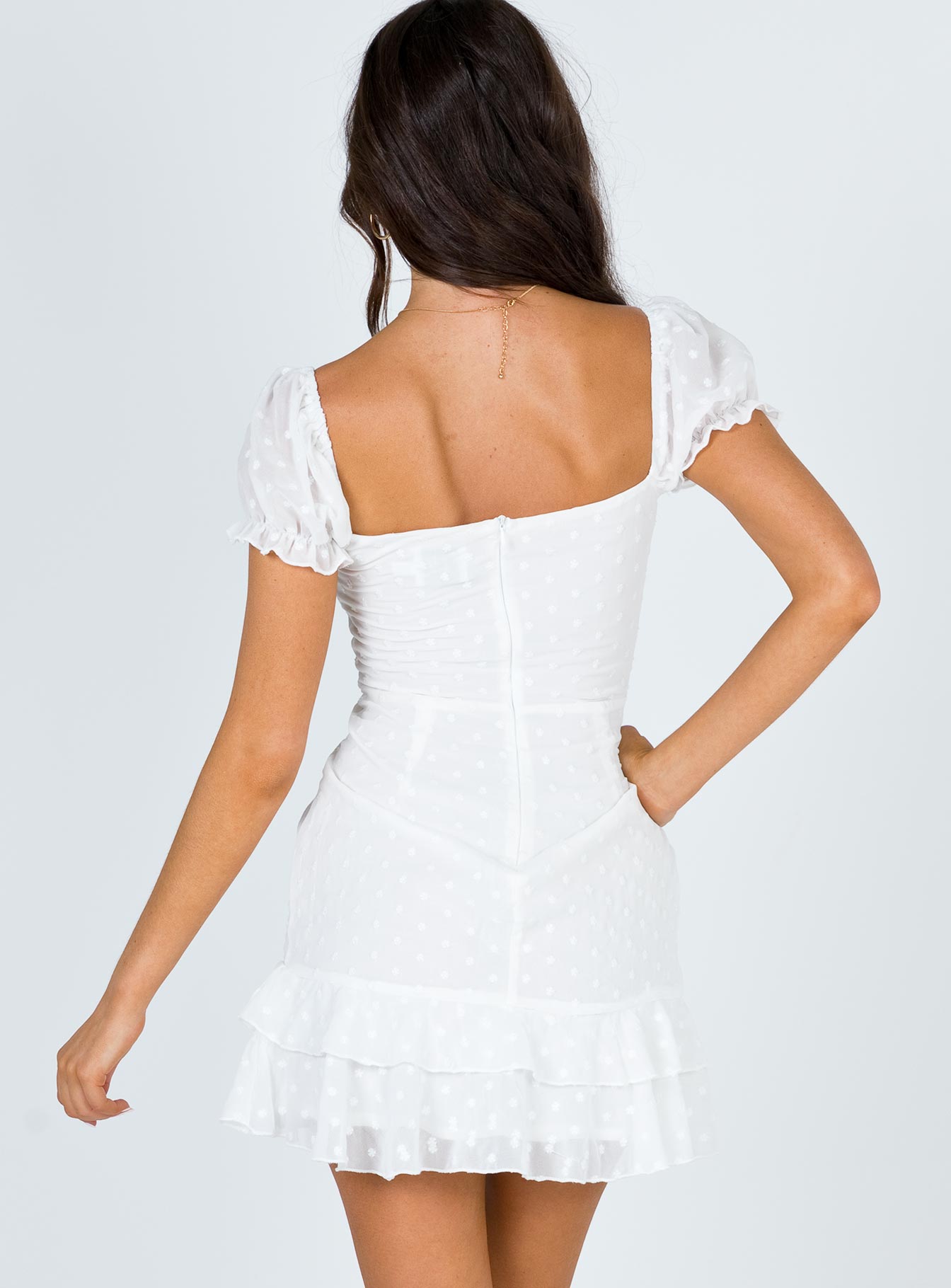 Mikail Mini Dress White - Image 5