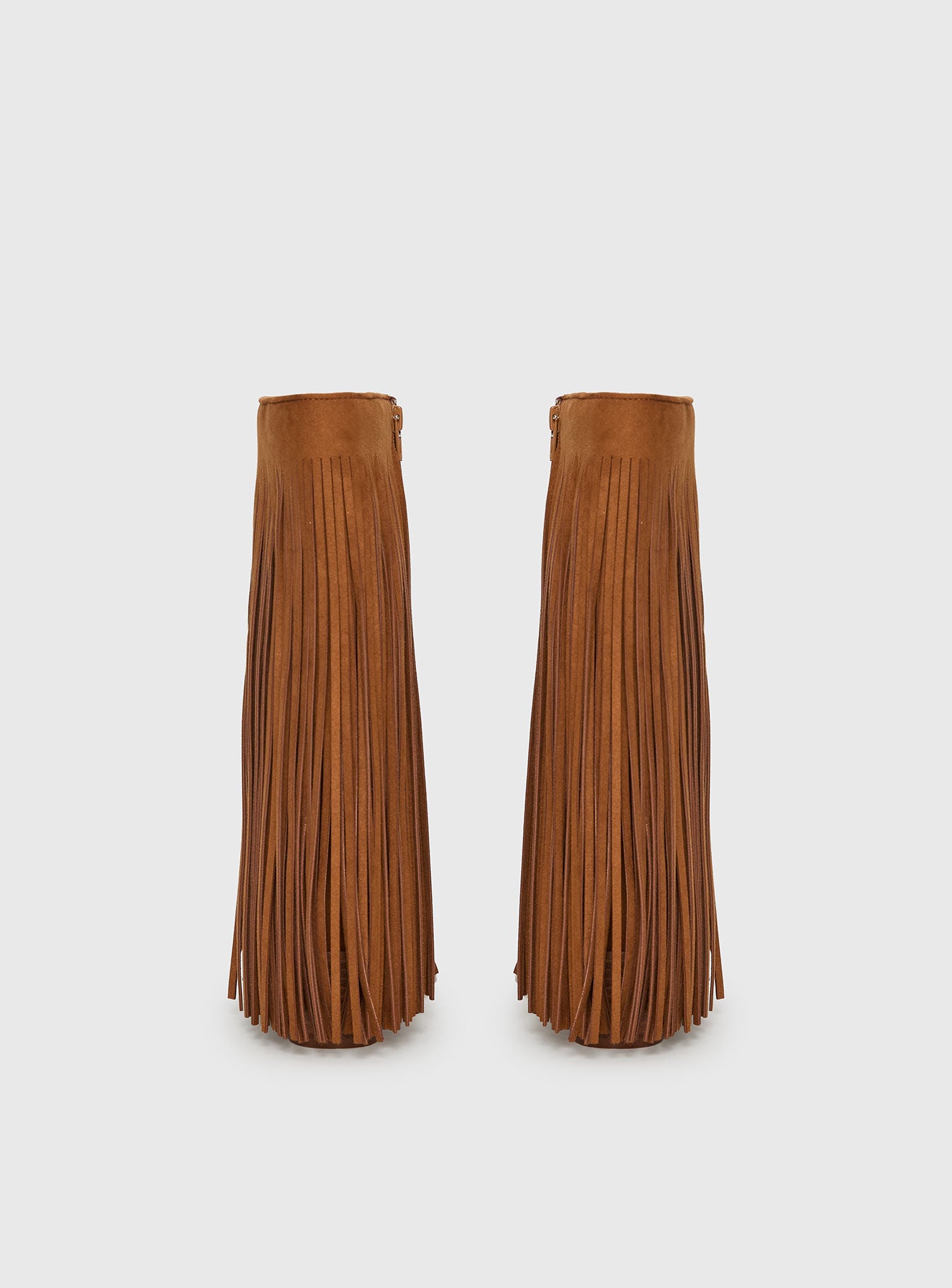 Wild Card Tassel Faux Suede Boots Brown - Image 5