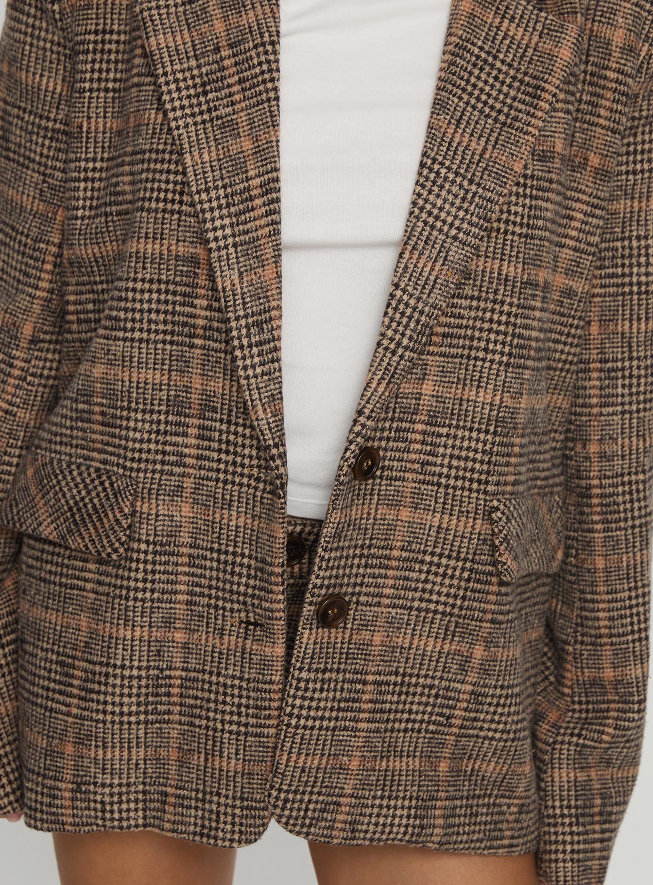 Ayvanna Oversized Blazer Brown Plaid - Image 6