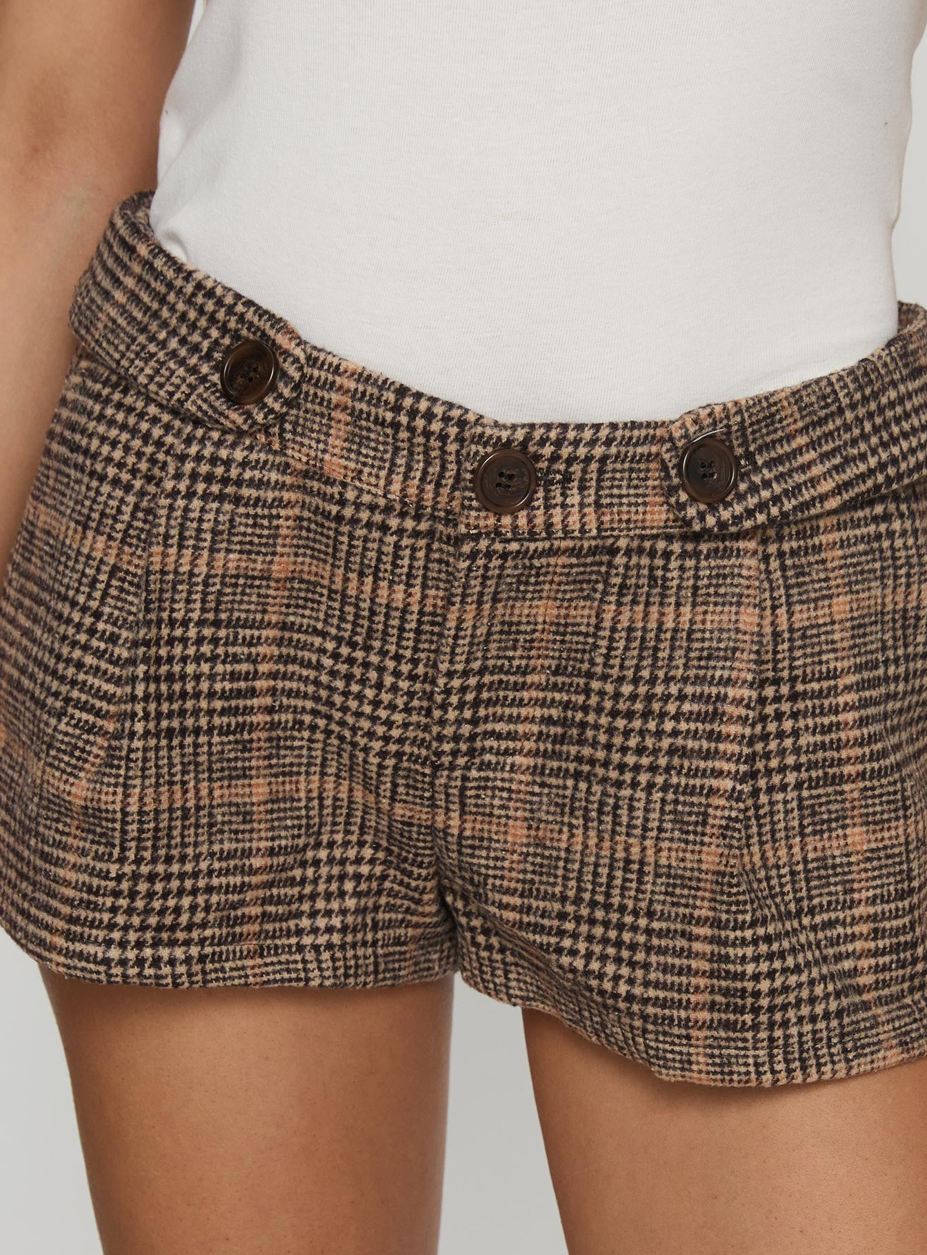 Ayvanna Mini Shorts Brown Check - Image 6