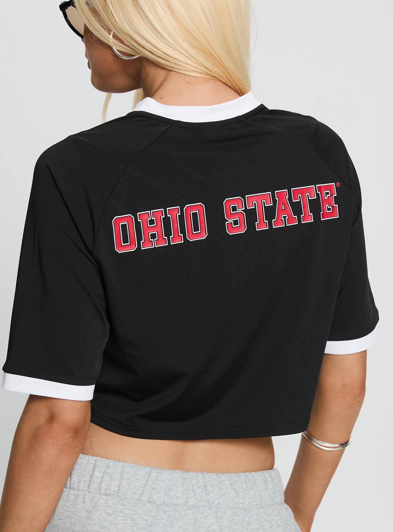 Ohio State Cropped Soccer Jersey Tee Black - Image 5